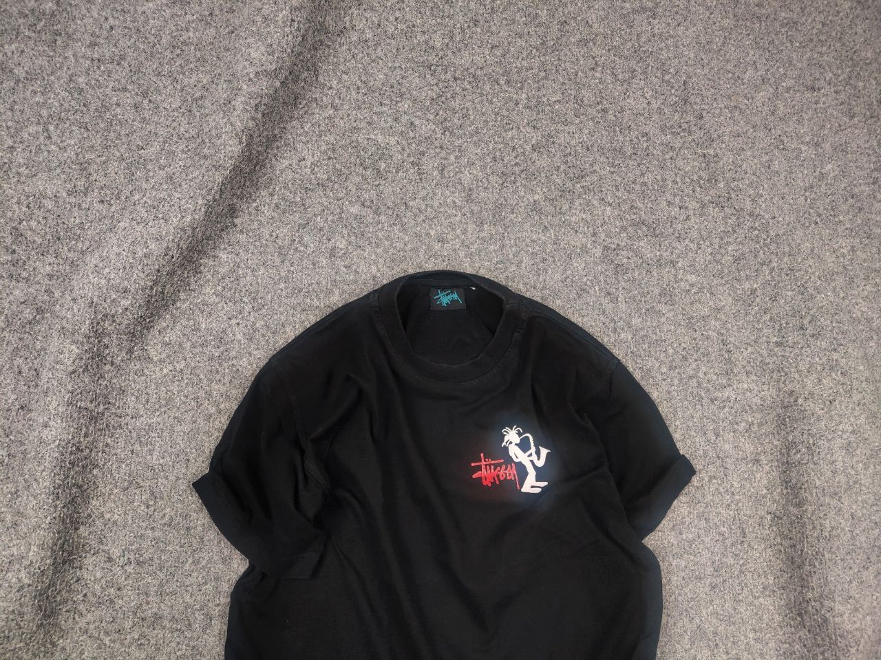 Stussy Rare Vintage 90's Stussy T-shirt Logo Jazz Shadow Man Tee Size US S / EU 44-46 / 1 - 1 Thumbnail