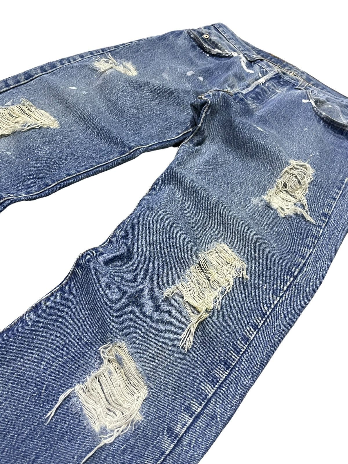 Levi's × Vintage Vintage 80s Levis 501 Button Fly Distressed Jeans Size US 32 / EU 48 - 6 Thumbnail