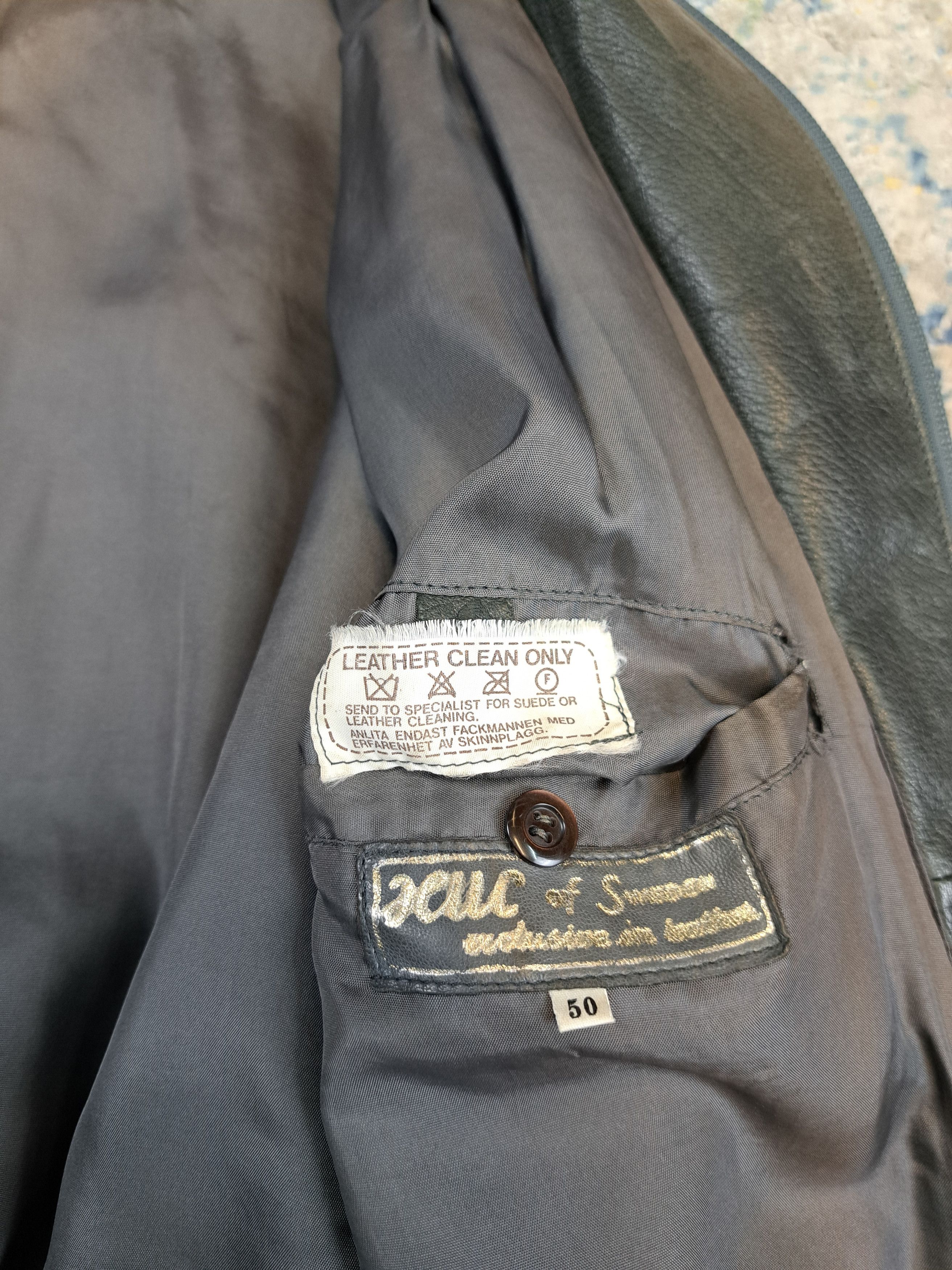 Genuine Leather Archive Boxy Cropped Leather Jacket Faded Cafe Racer Moto Size US XL / EU 56 / 4 - 10 Thumbnail