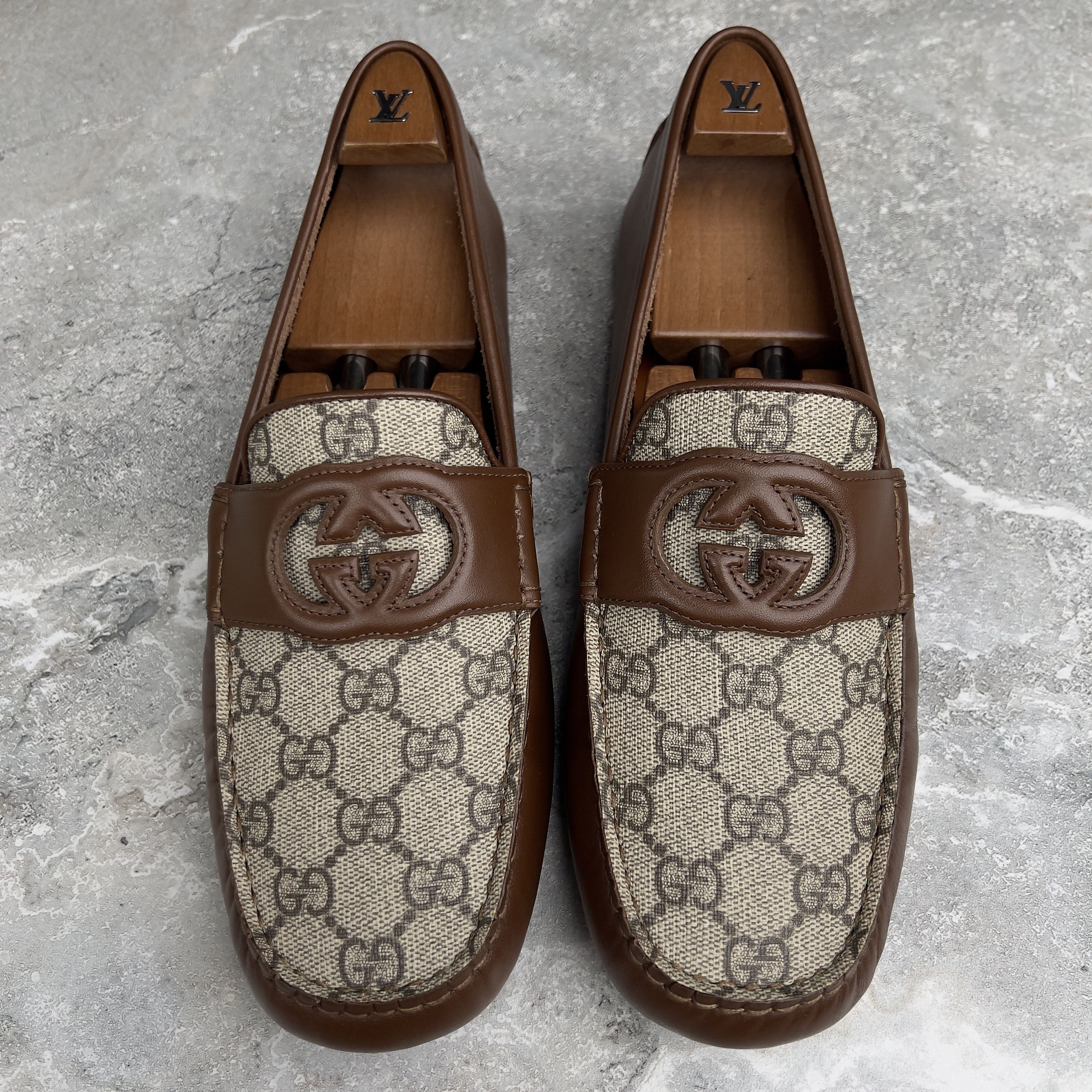 Gucci GUCCI Ayrton Interlocking GG Supreme Canvas Driver Moccasins Size US 9 / EU 42 - 4 Thumbnail