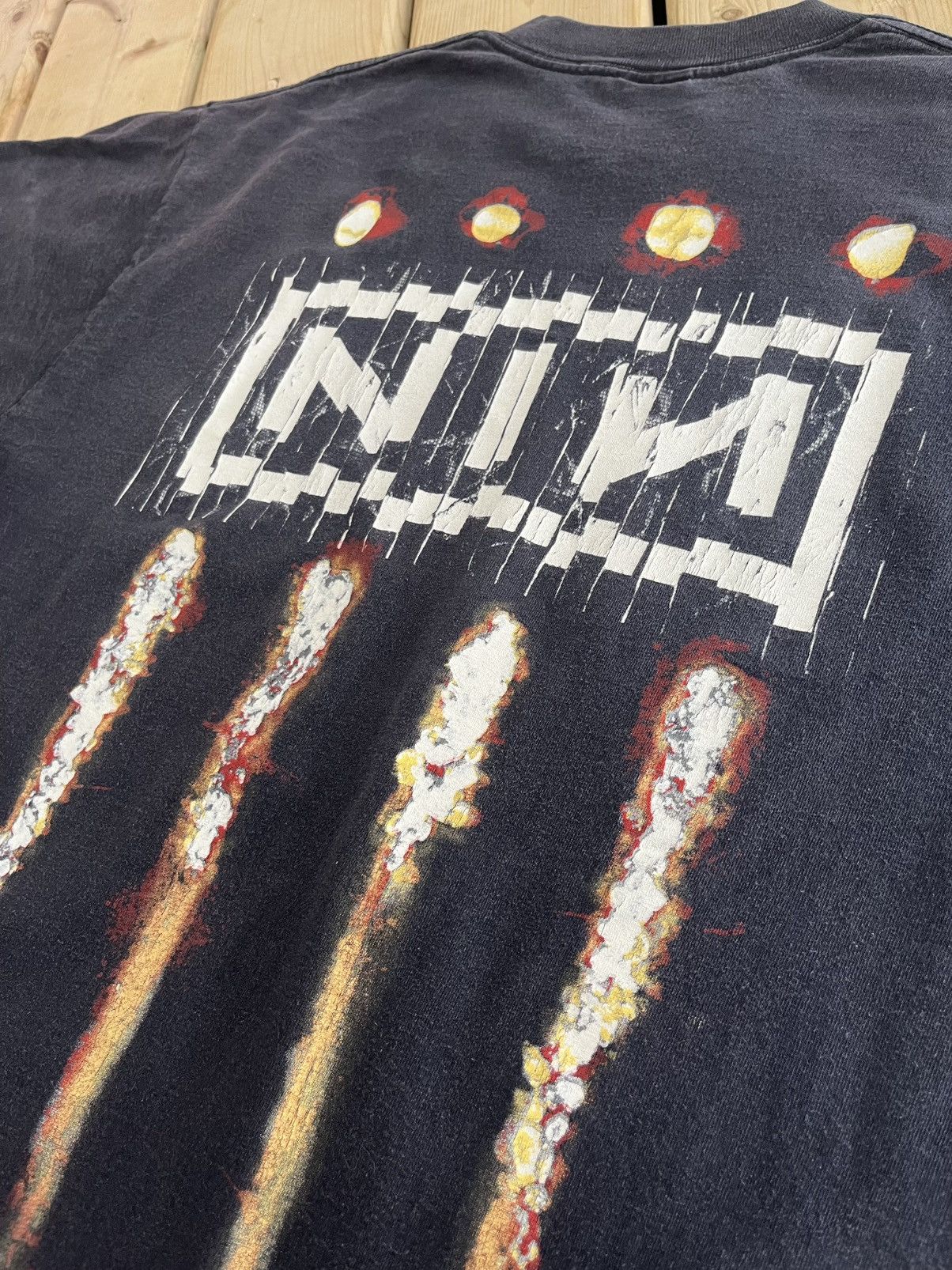 Vintage 1994 NINE INCH NAILS SINGLE STITCH BAND TOUR CONCERT TEE Size US XL / EU 56 / 4 - 10 Thumbnail