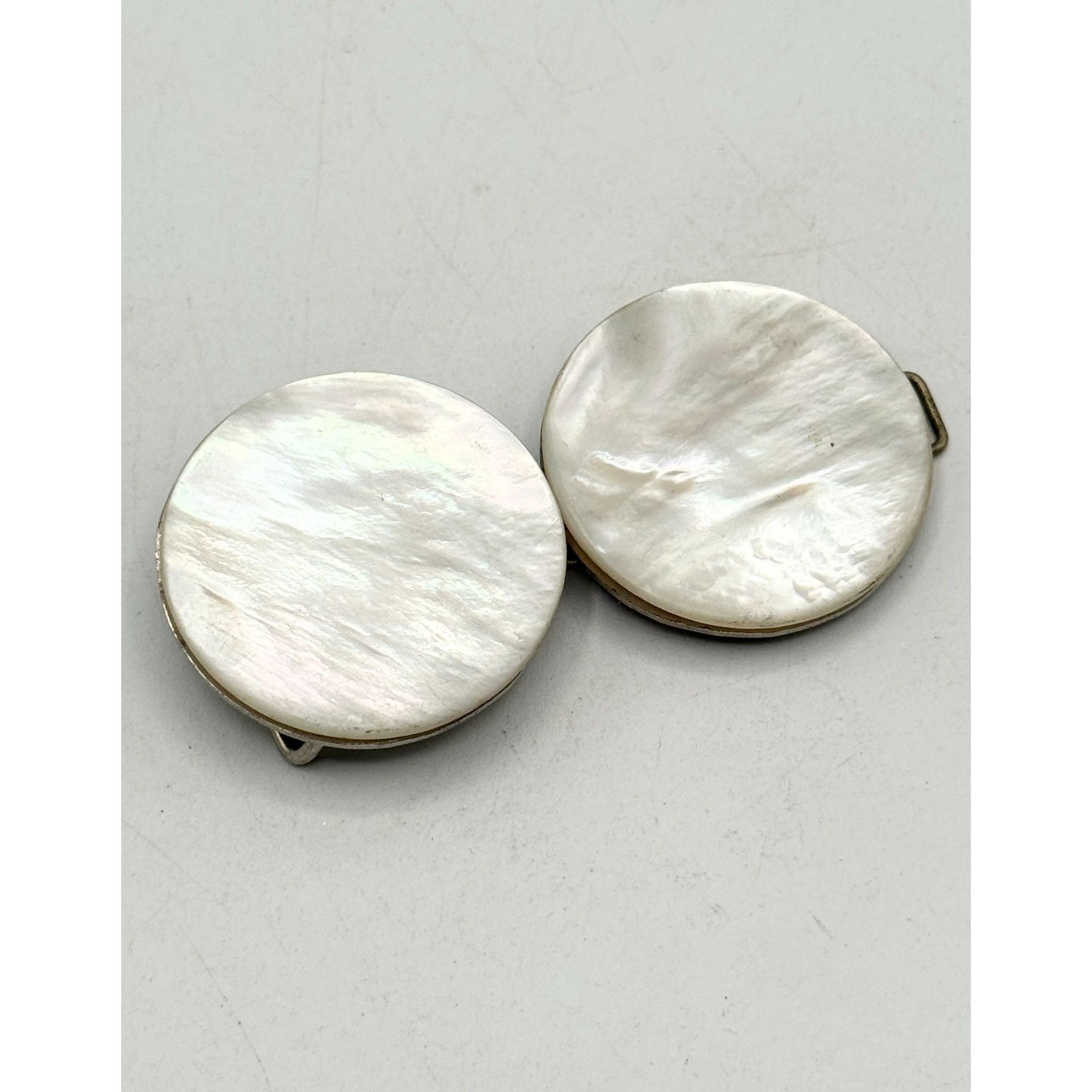 Vintage Estate mother of pearl abalone Shell belt buckle Size ONE SIZE - 2 Thumbnail