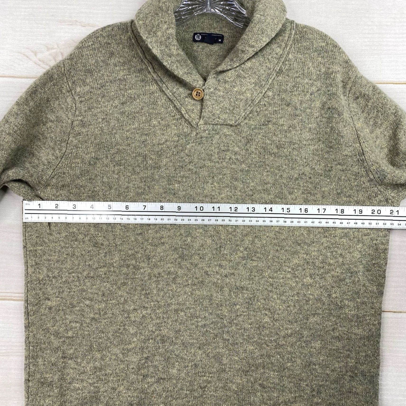 J.Crew J.CREW Mens Sweater M Green Heather 100% Lambswool Shawl Collar Pullover Size M Wool Knit Pullover Casual 90s Preppy Mens Size US M / EU 48-50 / 2 - 6 Thumbnail