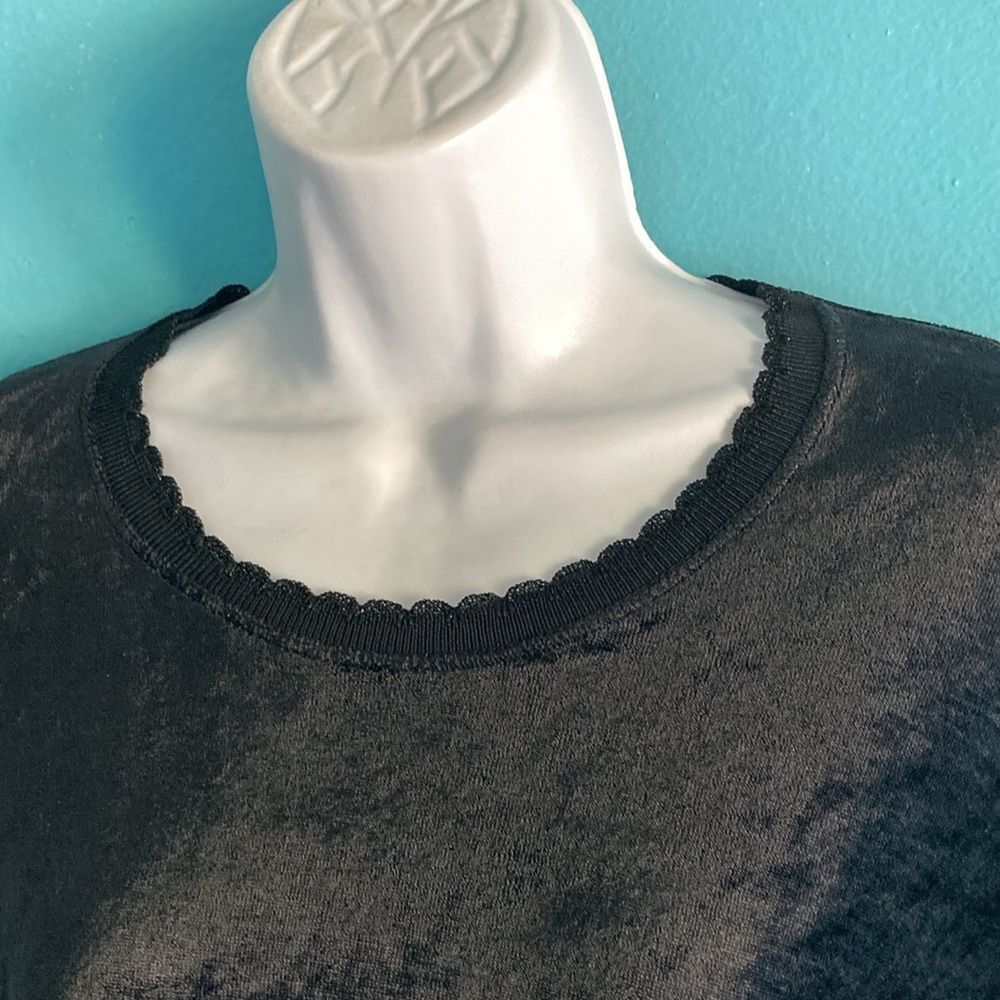 Sonia Rykiel Sonia Rykiel Size L Black Velvety French Pullover Top With G Size L / US 10 / IT 46 - 3 Thumbnail