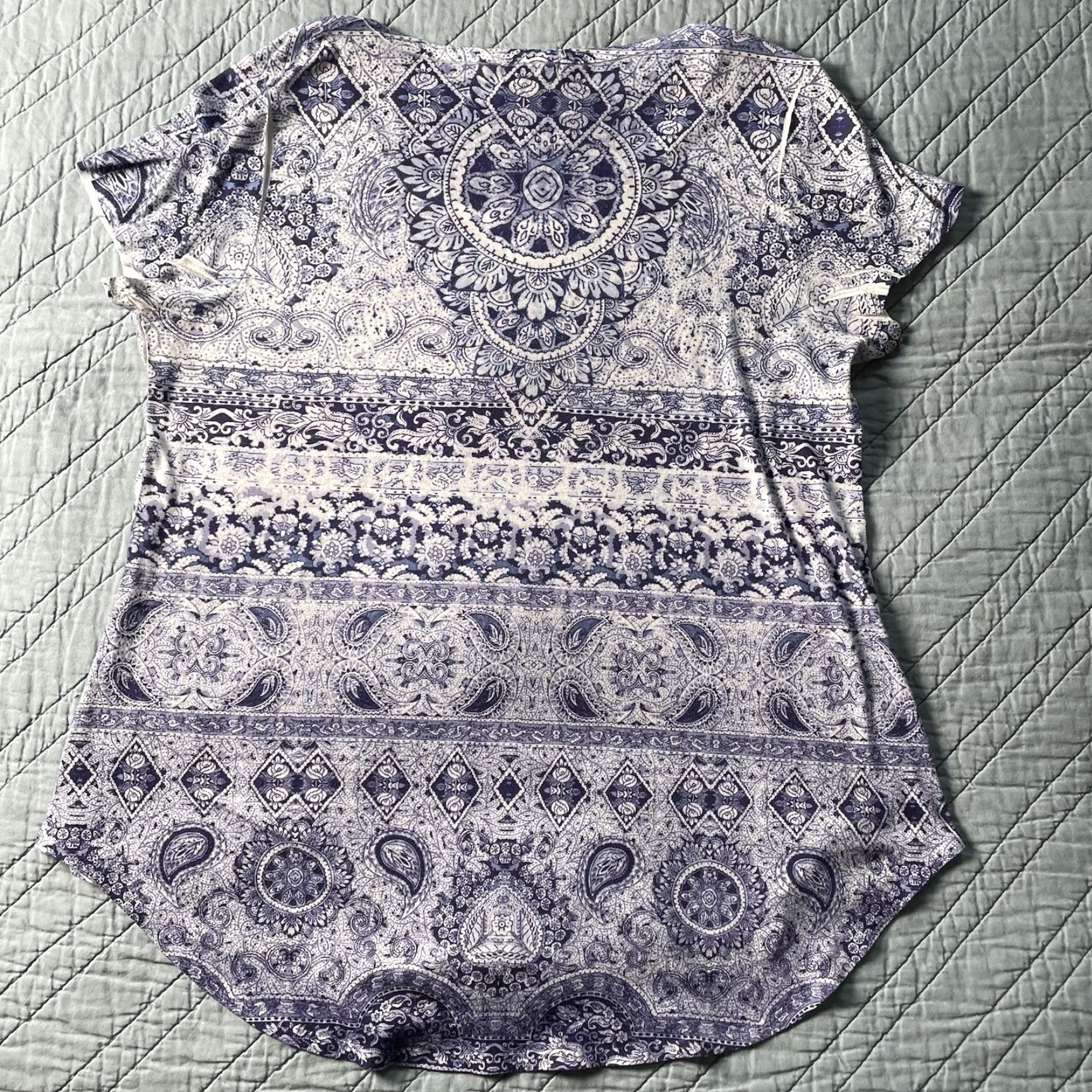 Vintage World Unity Tshirt Womens Large Blue Boho Mandala Studded Short Sleeve Tee Size L / US 10 / IT 46 - 5 Thumbnail