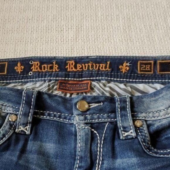 Rock Revival Rock Revival Bootcut Decorative Pockets Blue Sz. 28 Jeans Size 28" / US 6 / IT 42 - 6 Thumbnail