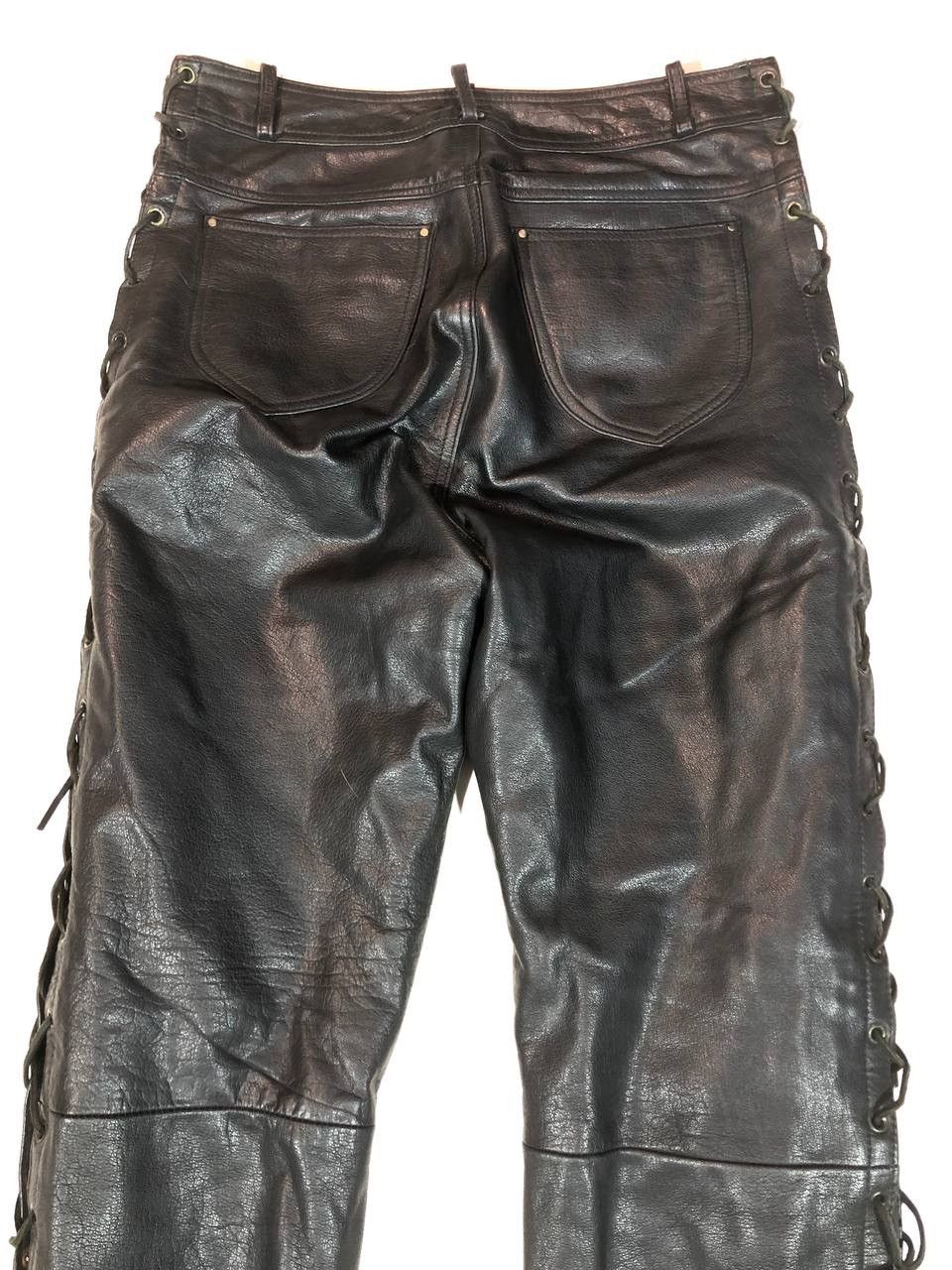 Genuine Leather Avangarde Vintage Racing Biker Leather Pants Size US 35 - 2 Thumbnail