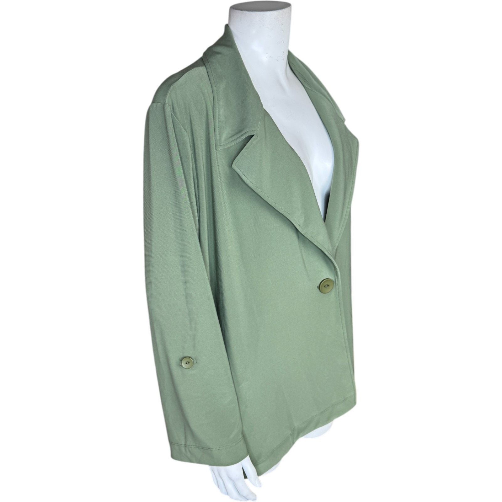Other Susan Graver LK Notch Collar Jacket Tarragon X-Large Petite Size XL / US 12-14 / IT 48-50 - 2 Thumbnail