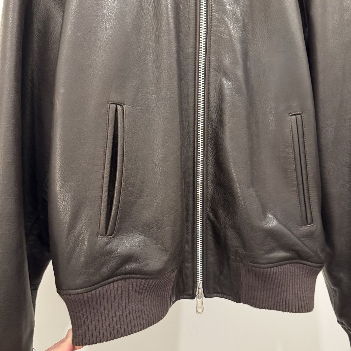 Stussy Stussy Brown Leather Flight Jacket Size US XL / EU 56 / 4 - 4 Thumbnail