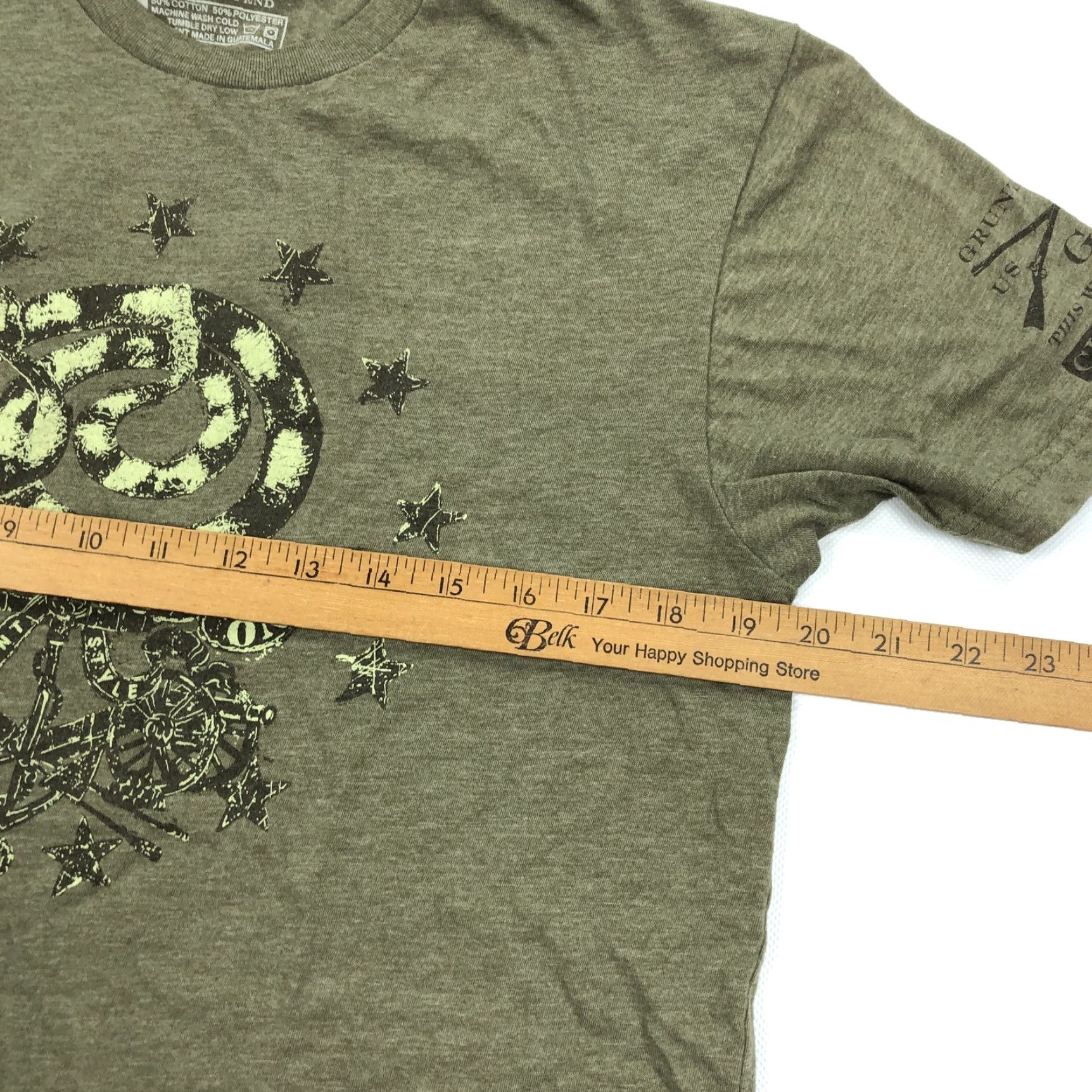 Olive Grunt Style Do Not Tread On Me Gadsden Flag T-Shirt Men's L Olive Green Size US L / EU 52-54 / 3 - 6 Thumbnail