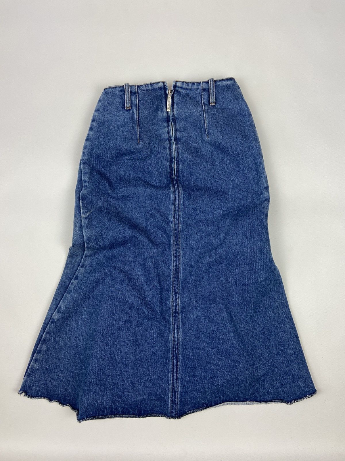 Balenciaga BALENCIAGA GODET PEPLUM-STYLE DENIM KNEE LENGHT SKIRT SZ 38 Size 26" / US 2 / IT 38 - 4 Thumbnail