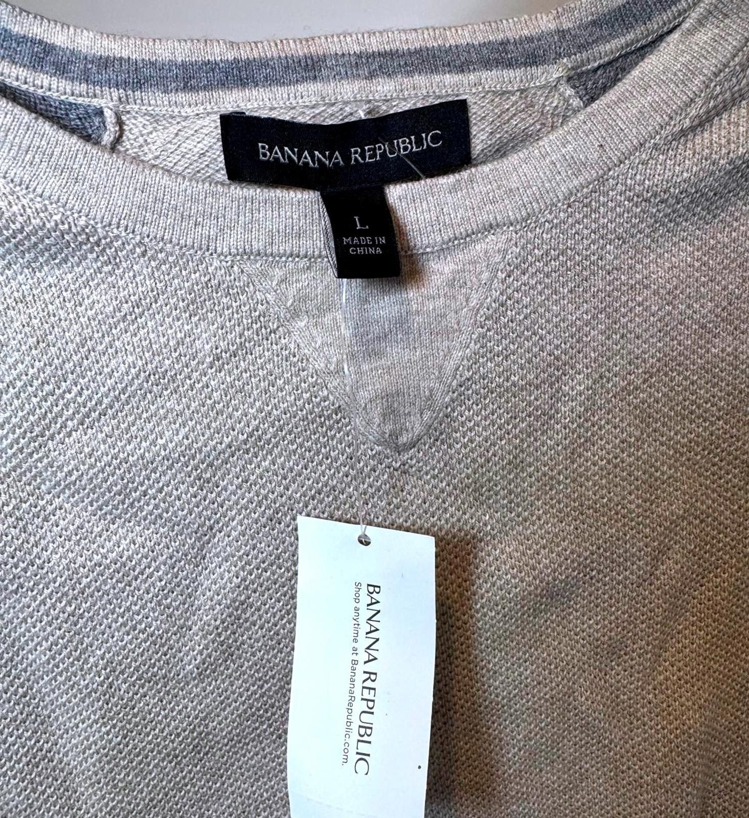 Banana Republic Banana Republic Casual Sweatshirt - Gray and Light Gray Size L / US 10 / IT 46 - 3 Thumbnail