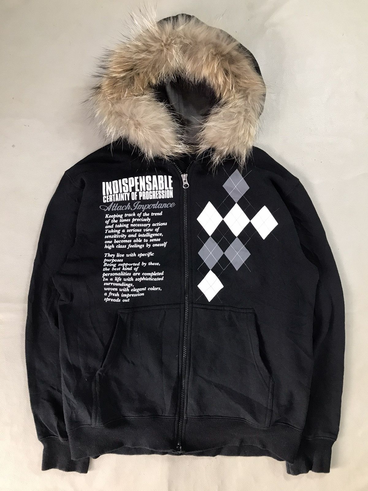Hysteric Glamour Japanese Poem zip Black Fur Hoodie ifsix lgb style Size US M / EU 48-50 / 2 - 1 Thumbnail