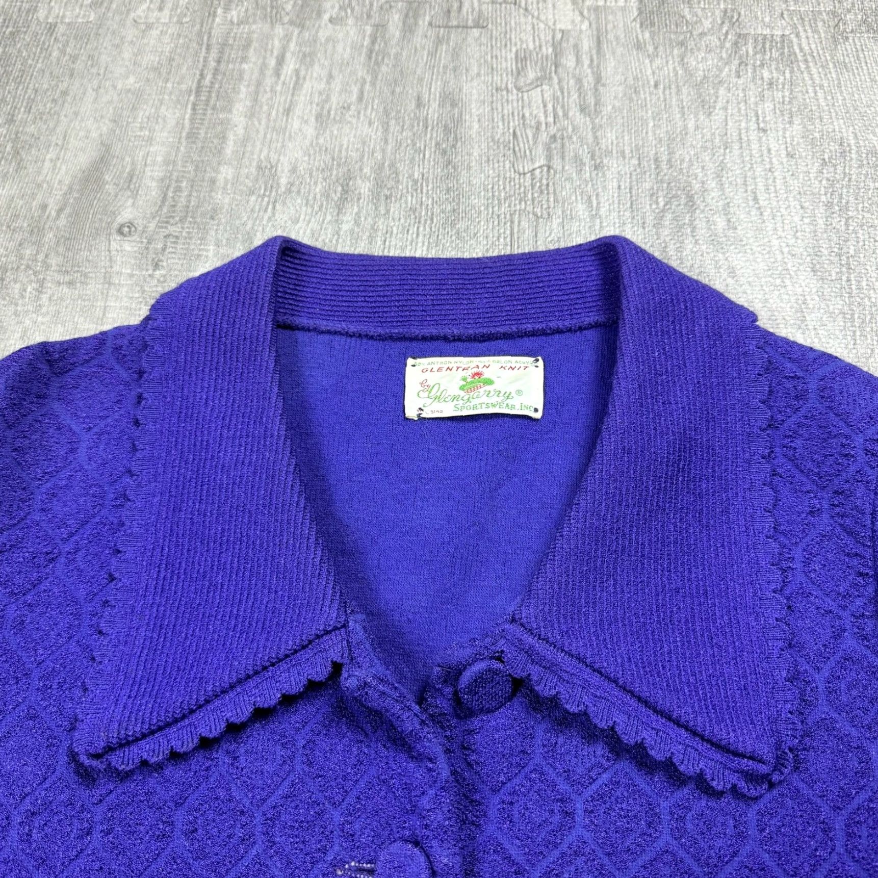 Vintage VINTAGE Glentran Knit Sweater Jacket Purple 1940s M/L Unisex Ethnic/Peasant GLENGARRY SPORTSWEAR Size US M / EU 48-50 / 2 - 2 Thumbnail