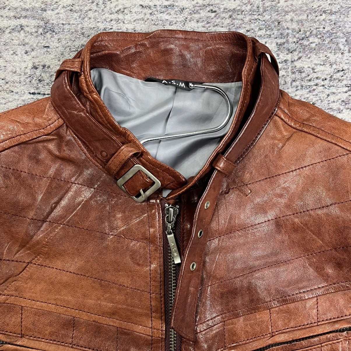 Tornado Mart ASM atelier sab men double zipper bikers leather jacket Size US M / EU 48-50 / 2 - 6 Thumbnail