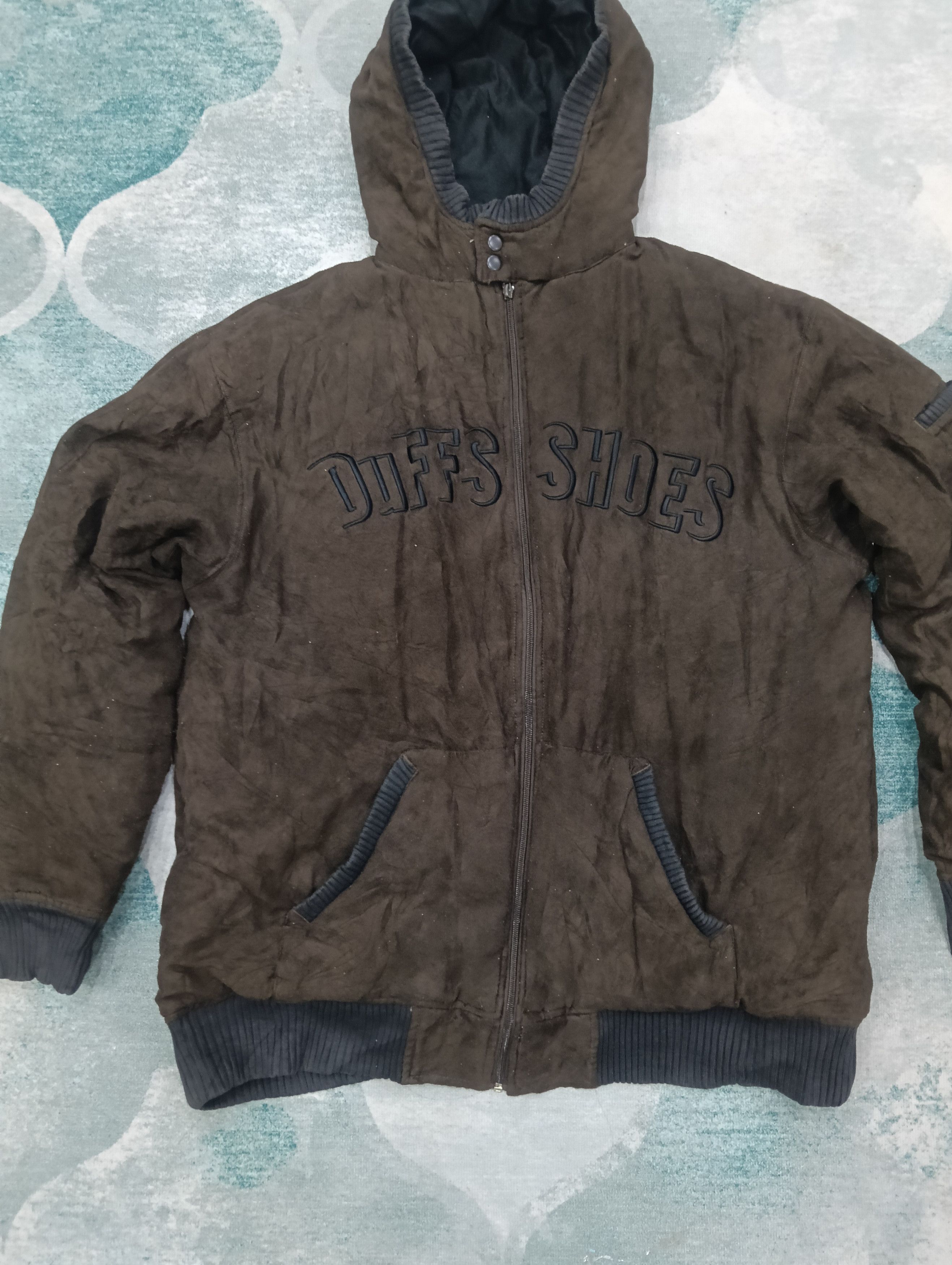 Japanese Brand Vintage Duffs Shoes Hooded Jacket Like Velvet Size US XL / EU 56 / 4 - 2 Thumbnail