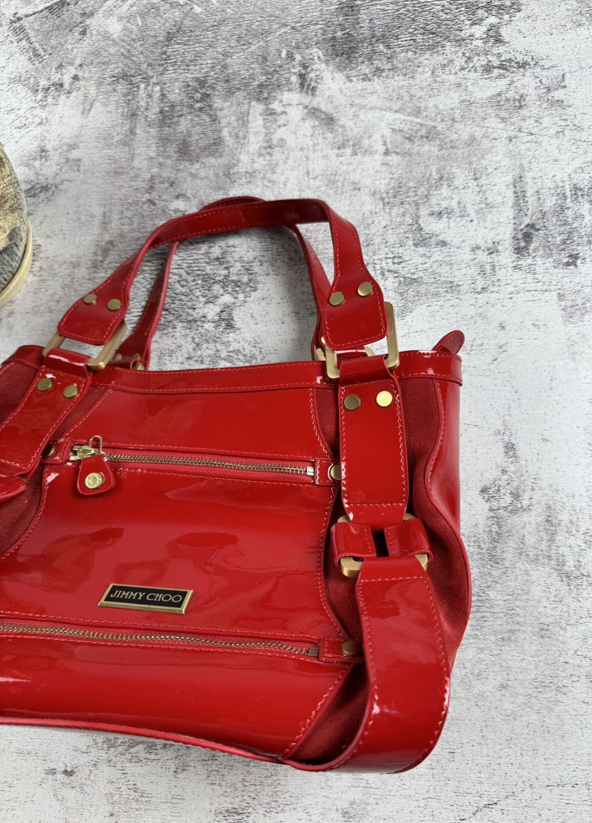 Jimmy Choo Jimmy Choo Maddy Cobalt Red 2003 Luxury Crossbody Italian Leather Bucket Bag Size ONE SIZE - 3 Thumbnail