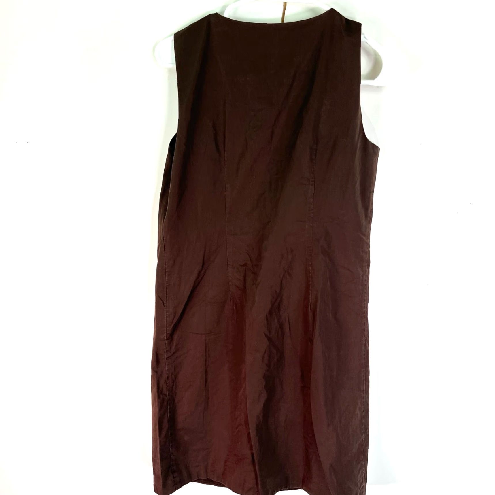 Loft Ann Taylor LOFT Sheath Dress Women 2 Brown Sleeveless V-Neck Beaded Cotton Lined Business Casual Size XS / US 0-2 / IT 36-38 - 5 Thumbnail