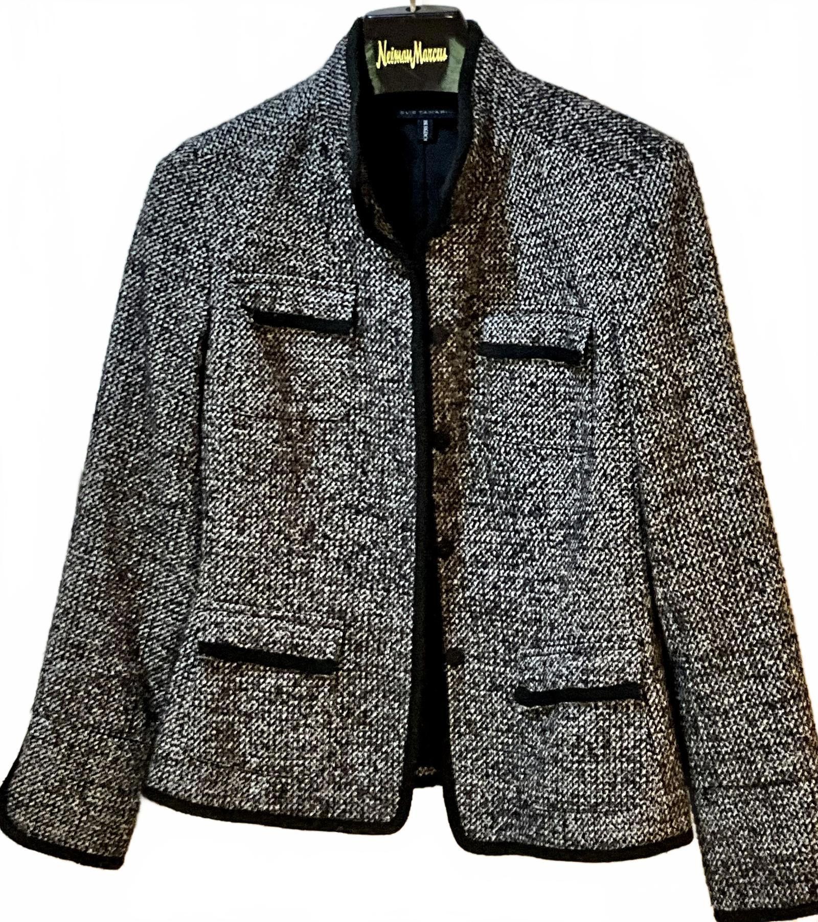 Neiman Marcus Elie Tahari/ Bergdoff Goodman Black and White Tweed Jacket M Size M / US 6-8 / IT 42-44 - 5 Thumbnail