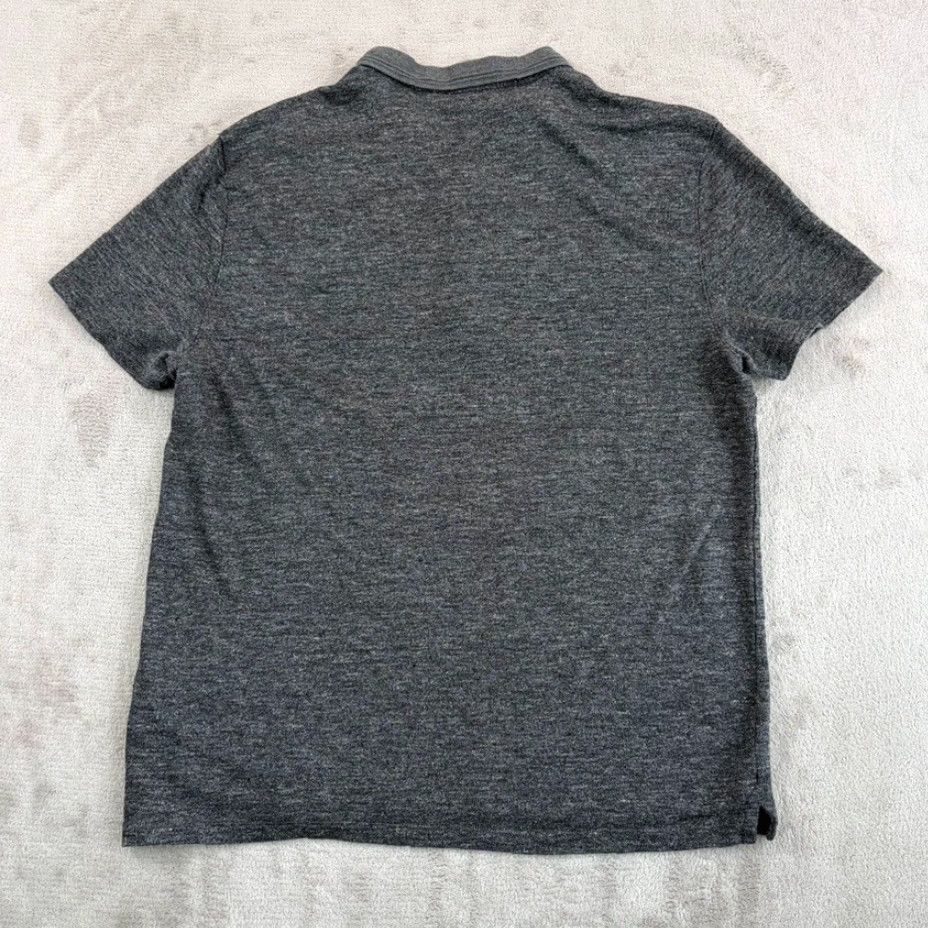 John Varvatos John Varvatos Polo Shirt Linen Steel Grey Men XL Short Sleeve Knit 1/4 Zip Designer Grunge Vintage: No Regular Shirts Mens Size US XL / EU 56 / 4 - 4 Thumbnail