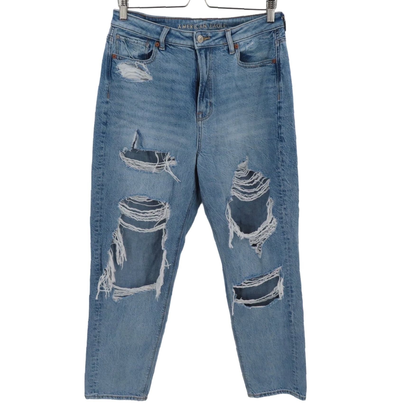 American Eagle Outfitters VINTAGE American Eagle Outfitters Women Jeans Mom High Rise Distressed 90s Blue 10 Women Size 32" / US 10 / IT 46 - 2 Thumbnail