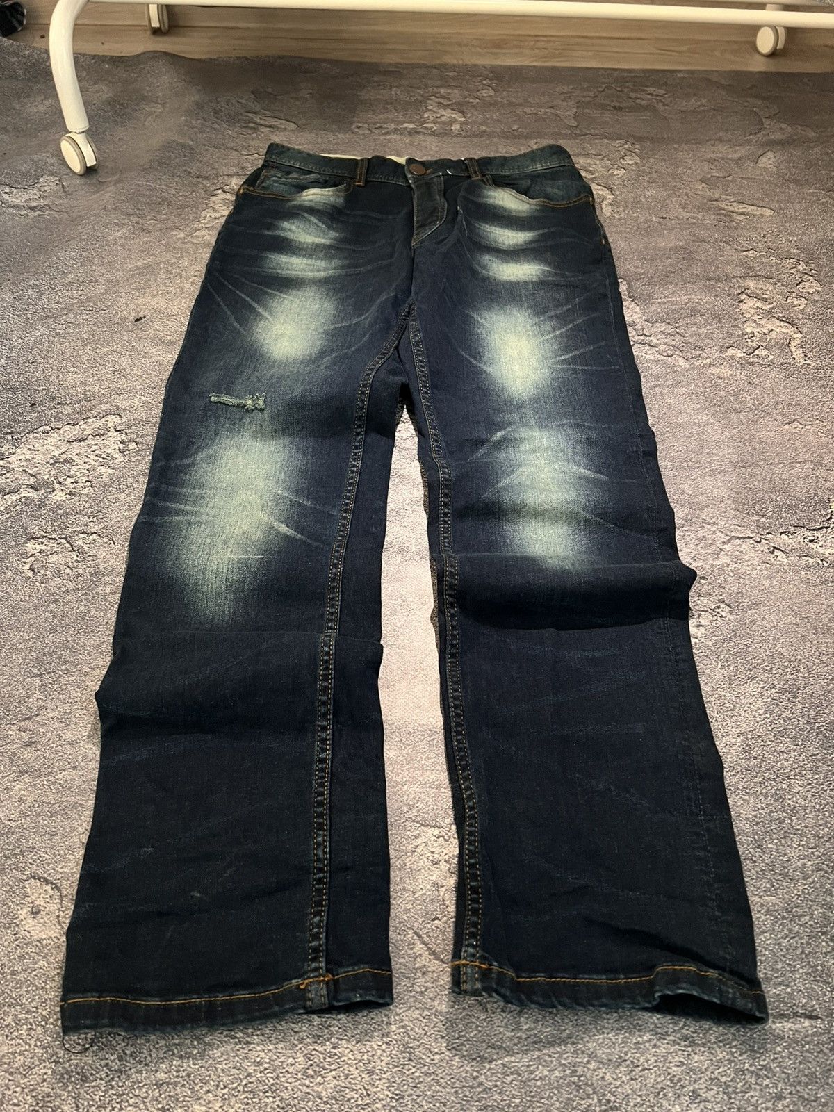 Vintage Heavy Washed Distressed Shredded Japanese Denim Size US 31 - 2 Thumbnail