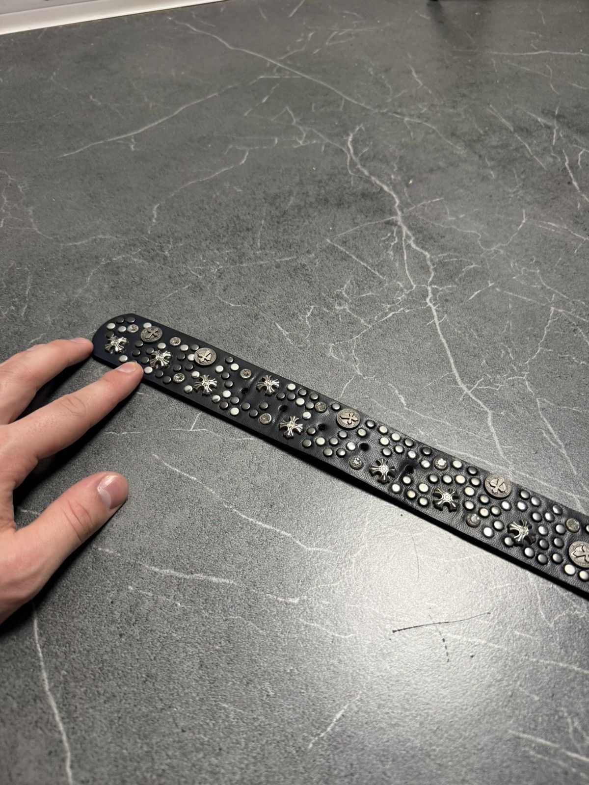 Vintage 90’s drip like Chrome Hearts leather black belts Size ONE SIZE - 6 Thumbnail