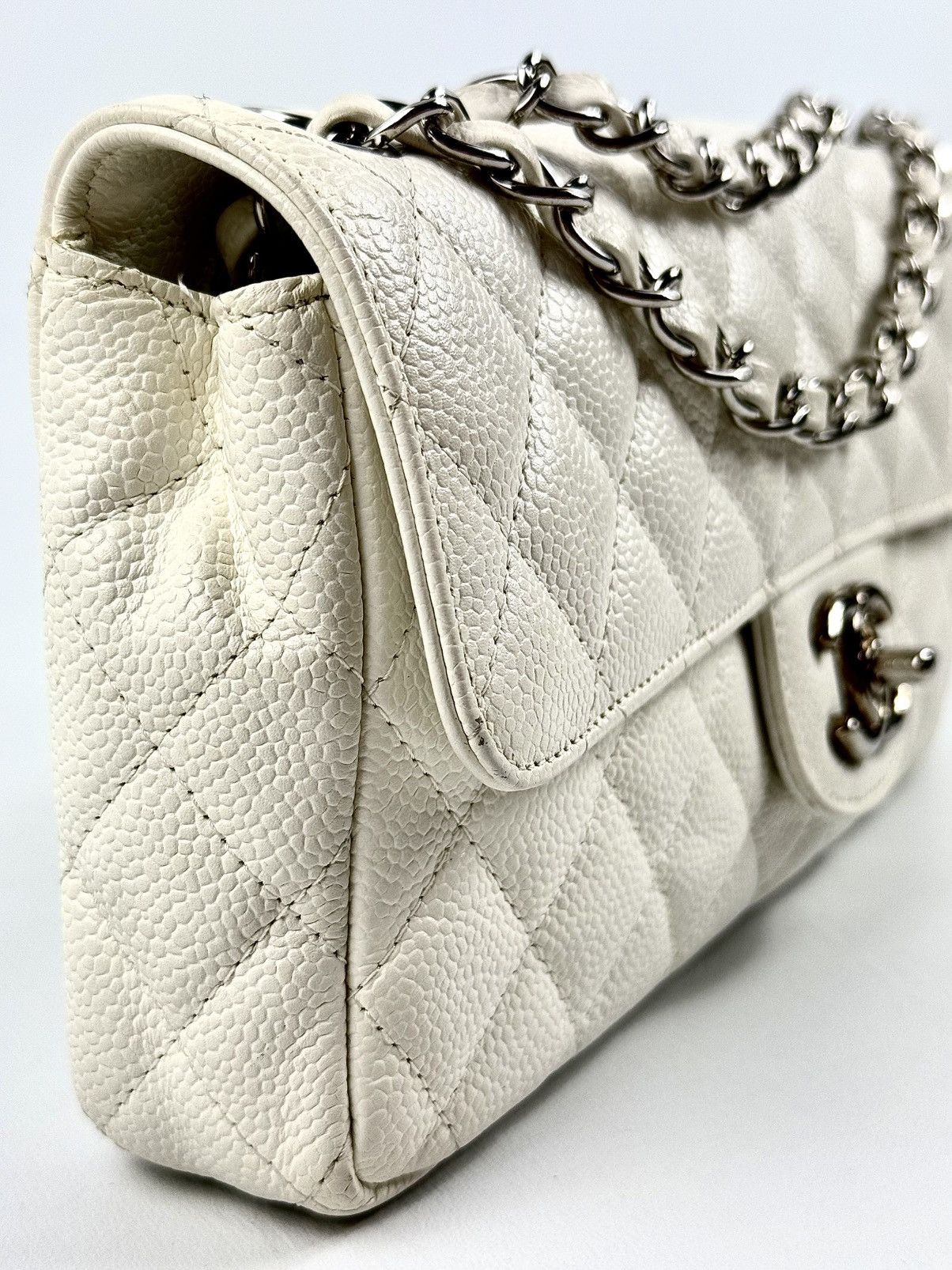 Chanel Chanel - Karl - 2008 - White - Caviar - East West - Flap Size ONE SIZE - 11 Thumbnail