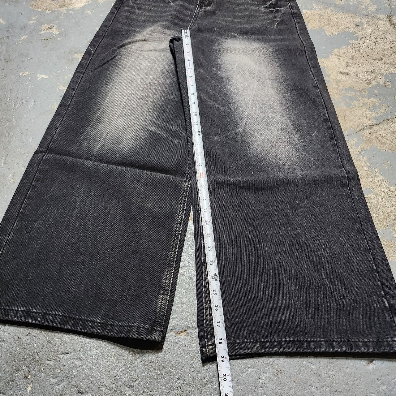 Japanese Brand Black Baggy Y2K Wide Leg Jeans Size US 30 / EU 46 - 4 Thumbnail