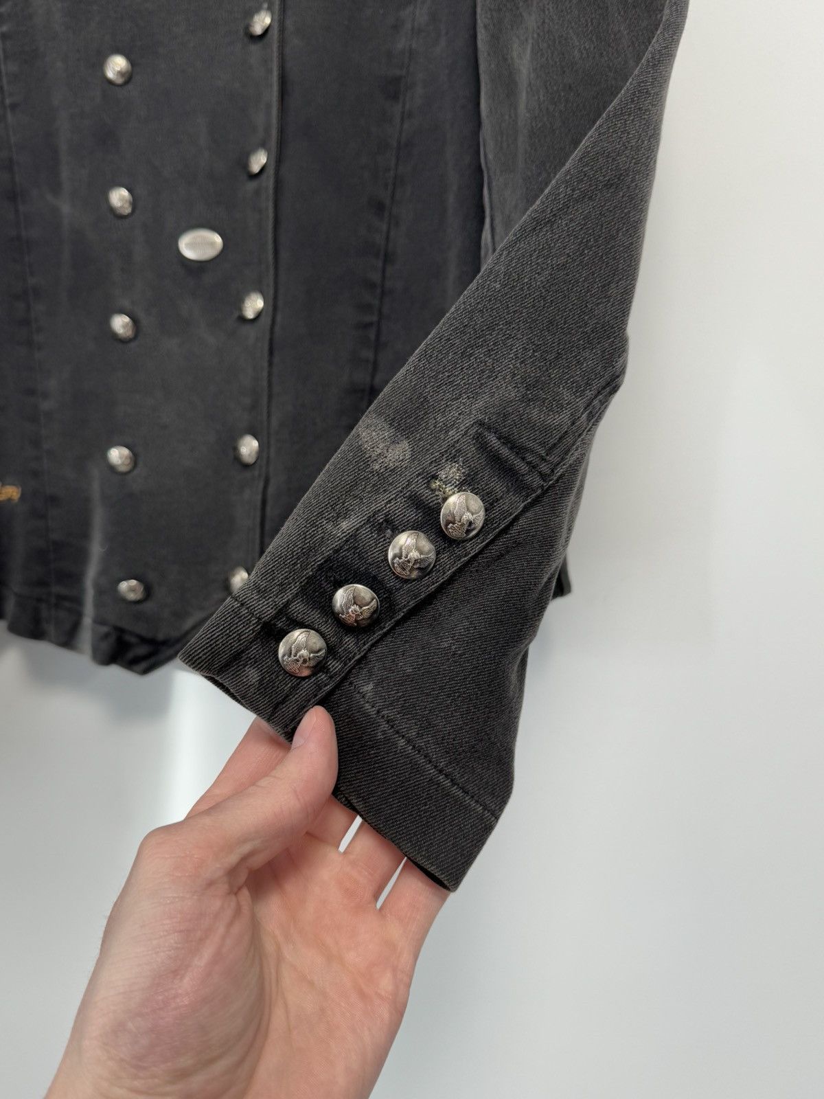 Harley Davidson HARLEY-DAVIDSON VTG FADED JEAN JACKET DOUBLE BREASTED Size M / US 6-8 / IT 42-44 - 12 Thumbnail