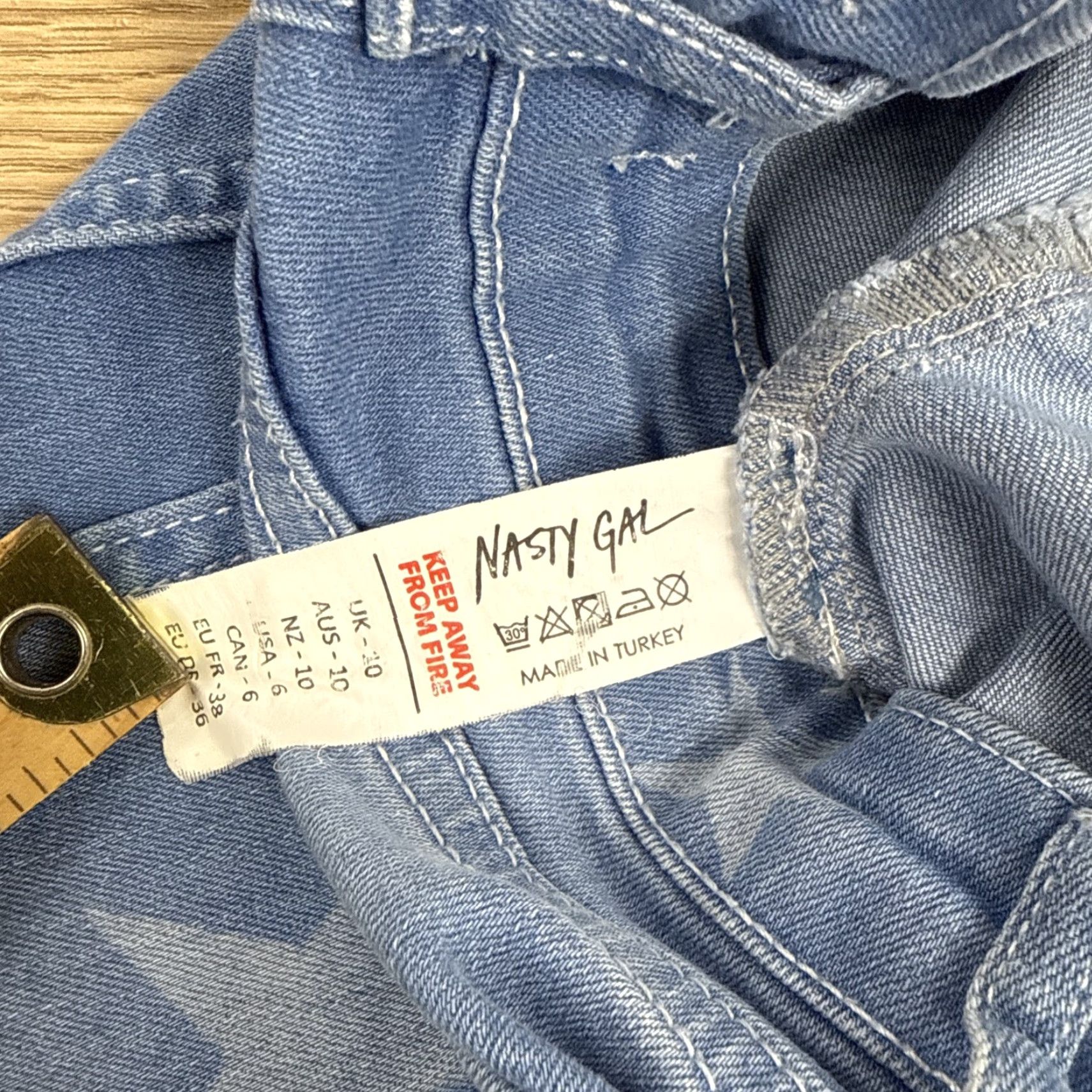 Nasty Gal Nasty Gal High Rise Flare Jeans - Stretch Denim - Black - Starry Written in the Stars - Size 6 - Women’s Jeans Size 28" / US 6 / IT 42 - 3 Thumbnail