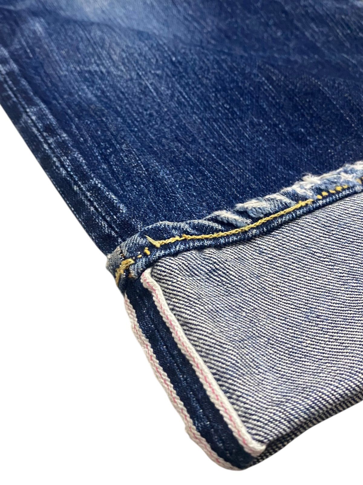 Japanese Brand Vintage Nylon Blue Wash Distressed Loose Jeans Size US 29 - 15 Thumbnail