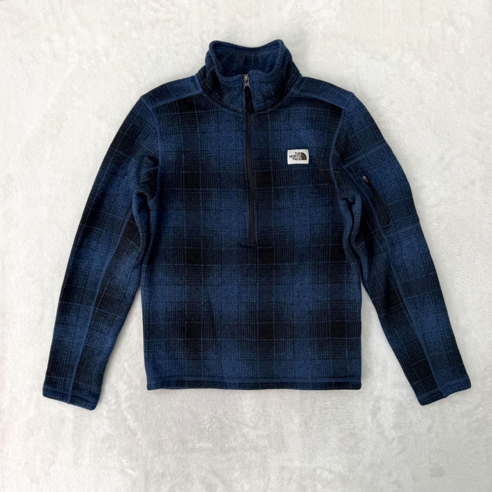 The North Face The North Face Sweatshirt Quarter Zip Mens Small Blue Plaid Fleece Pullover Size US S / EU 44-46 / 1 - 2 Thumbnail