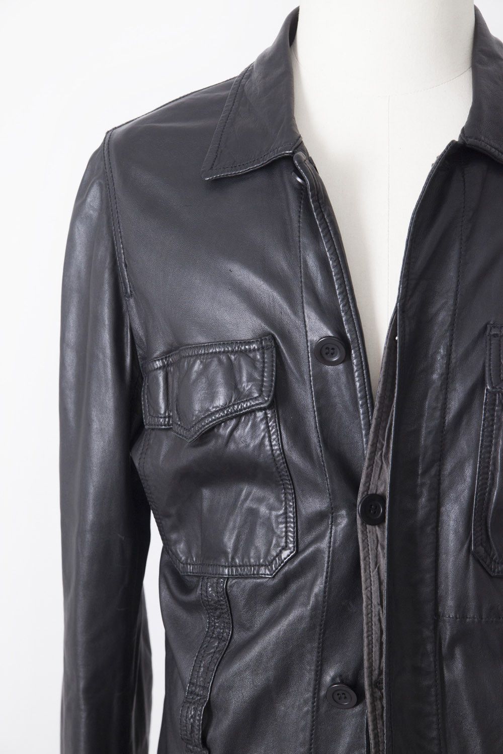 Rick Owens SS07 black leather shirt Size US S / EU 44-46 / 1 - 3 Thumbnail