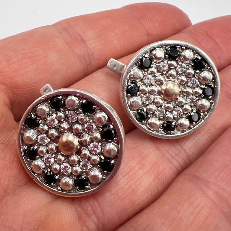 Vintage 14K Gold & 925 Silver Clip On Ukraine Vintage Earrings Size ONE SIZE - 7 Thumbnail