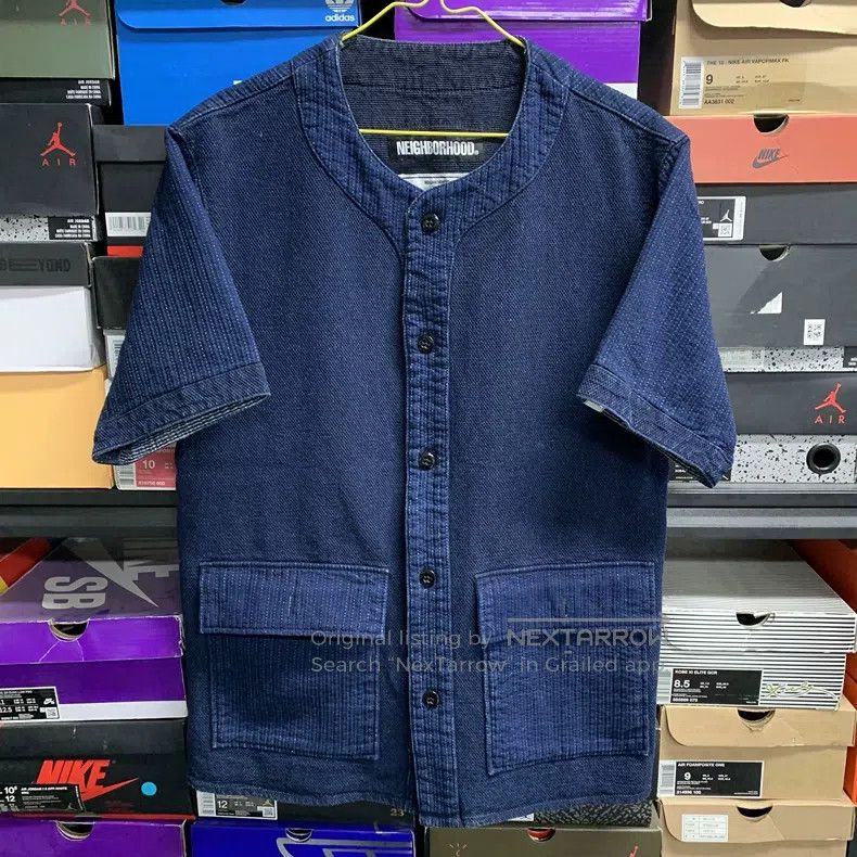 Neighborhood Neighborhood Indigo Dyed Sashiko Short Sleeve Jacket Size US M / EU 48-50 / 2 - 1 Thumbnail