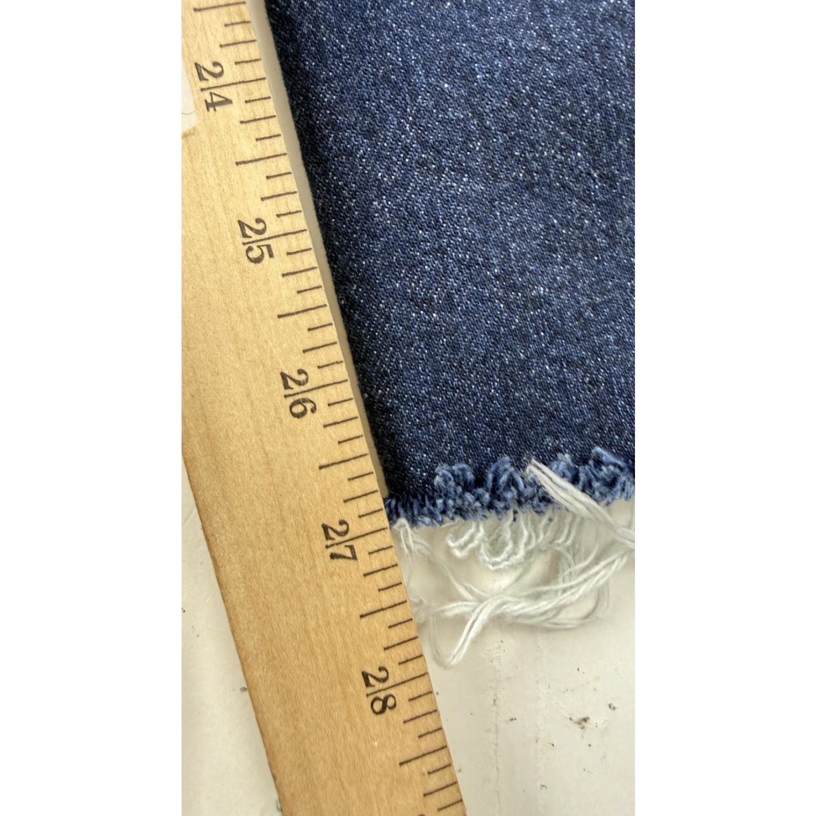 Banana Republic Banana Republic Jeans Womens 29 Blue Dark Wash Button Fly Straight Leg Raw Hem Distressed Pockets 99% Cotton Spandex Size 29" - 6 Thumbnail