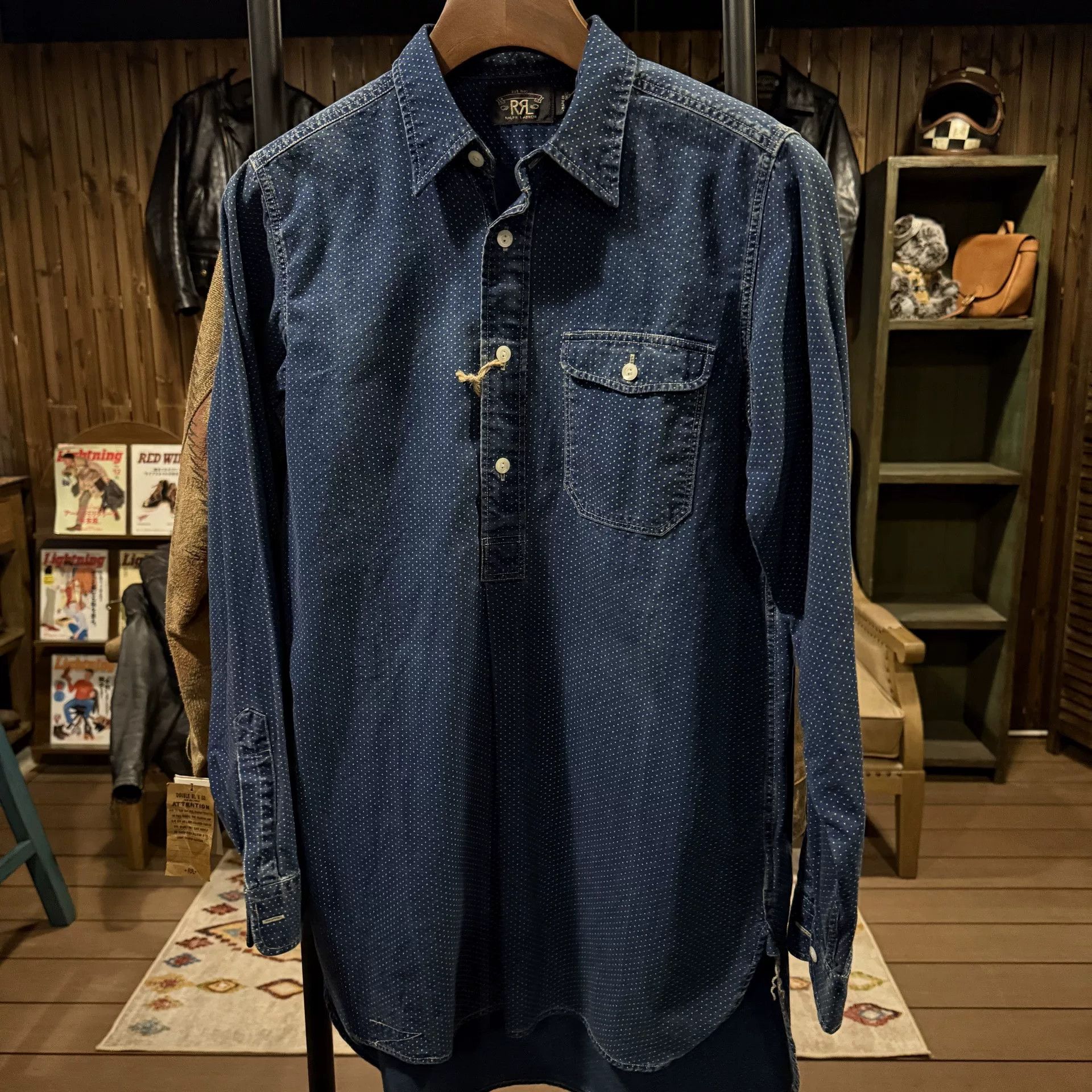 RRL Ralph Lauren RRL Polka Dot Denim Shirt Size US M / EU 48-50 / 2 - 1 Thumbnail