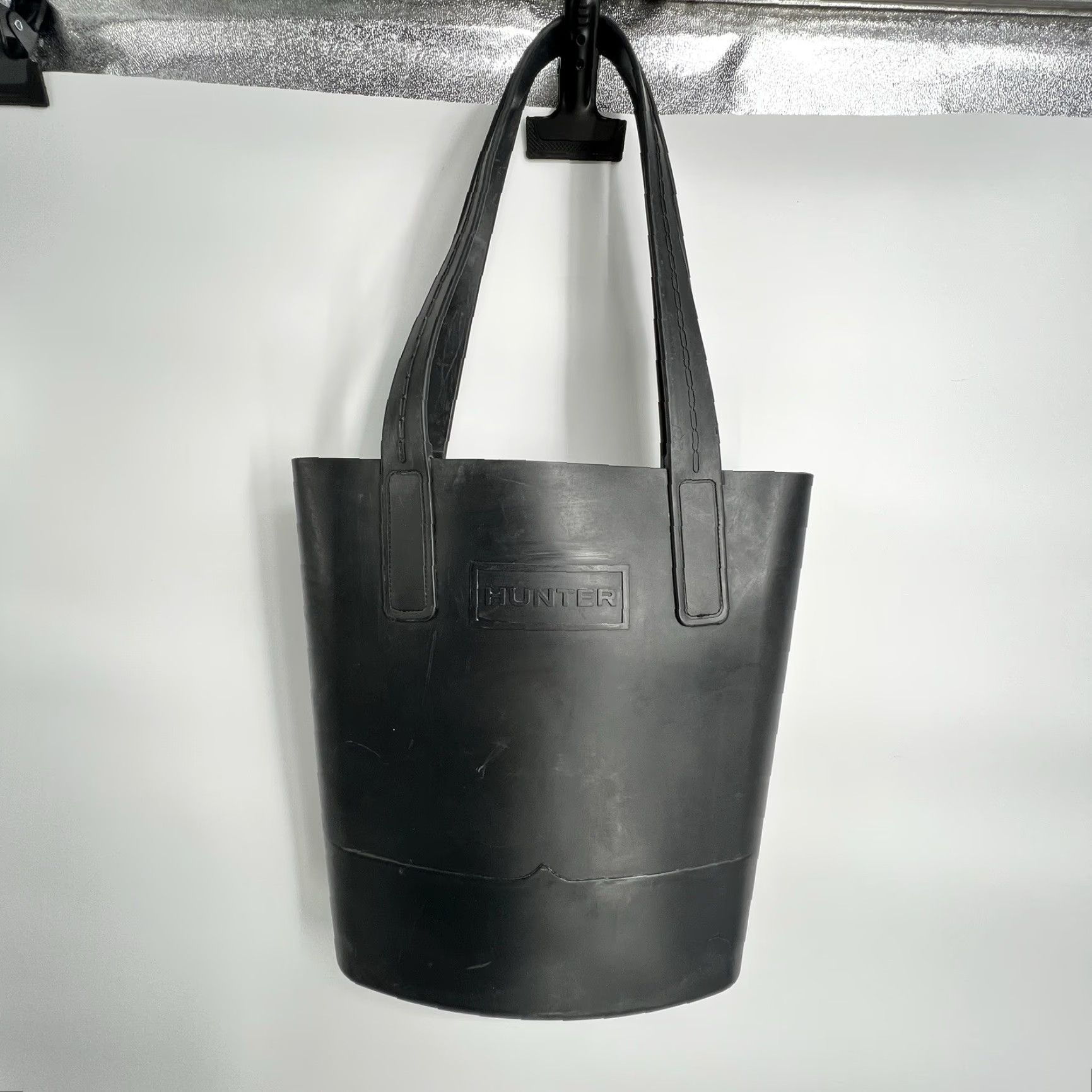 Hunter VINTAGE not applicable; Final title: Hunter Tote Shoulder Black Rubber Waterproof Large Beach Bag Womens Size ONE SIZE - 2 Thumbnail