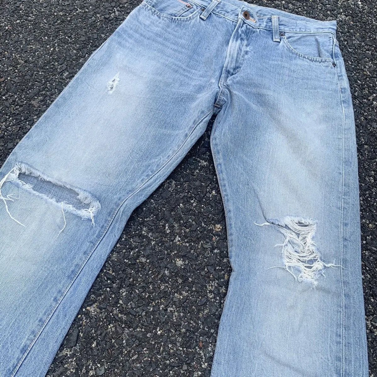 Self Edge 💥 REDLINE 💥 Vintage Edwin 505 Jeans Light Wash Denim Pants Size US 29 - 4 Thumbnail