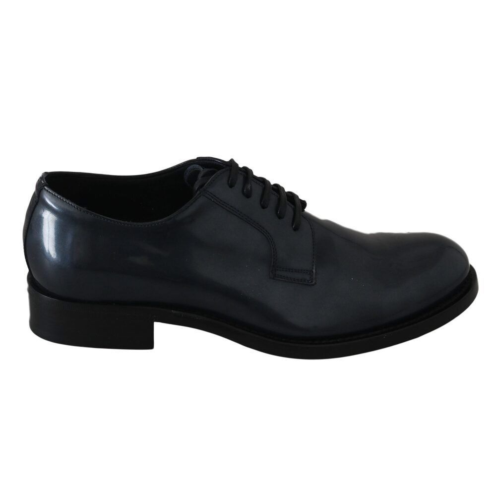 Dolce & Gabbana Dolce & Gabbana Elegant Blue Leather Derby Dress Shoes Size US 6 / EU 39 - 1 Thumbnail