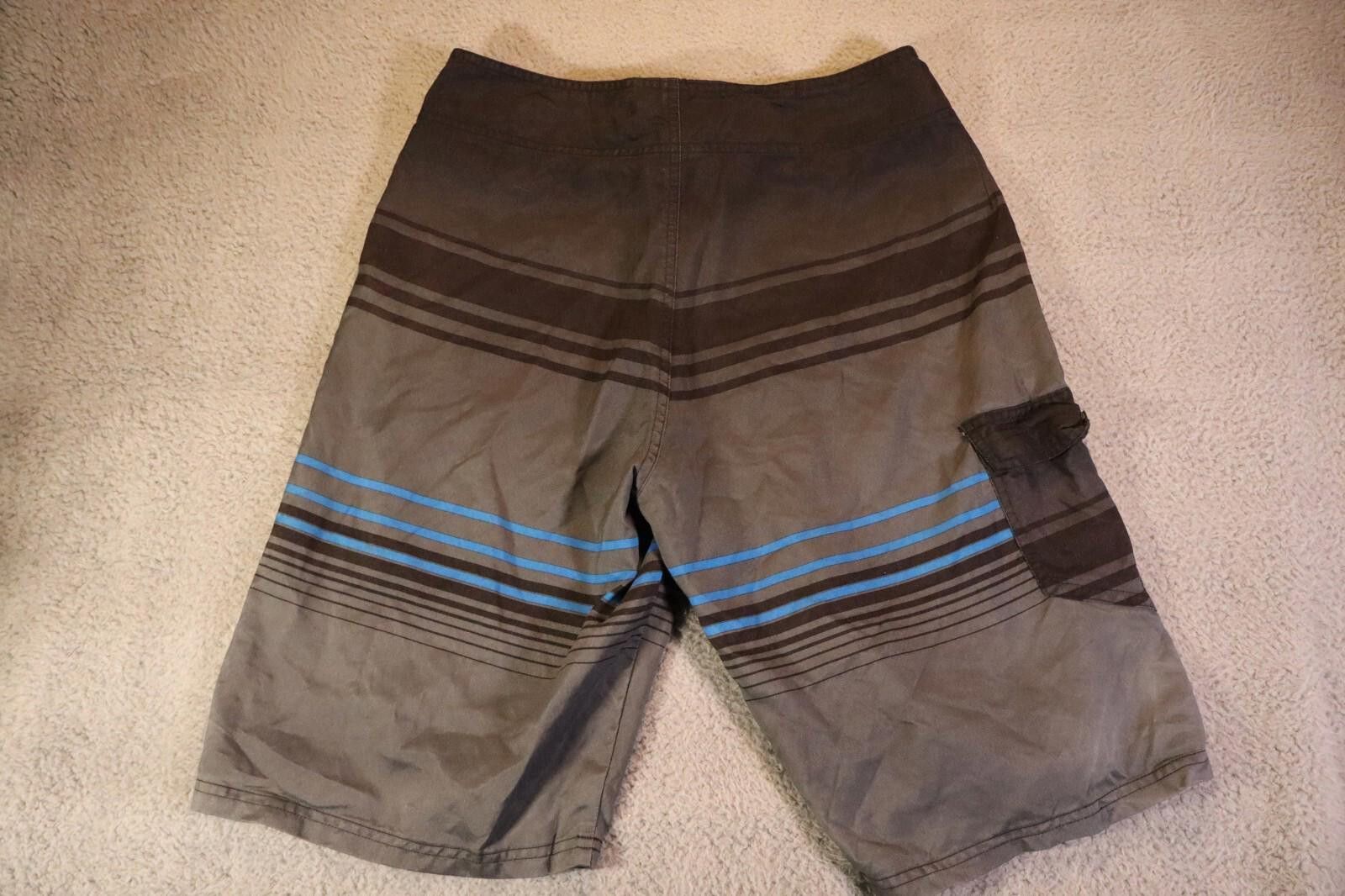 Ocean Current Quiksilver Swim Trunks Board Shorts men 32 Grey Striped Size US 32 / EU 48 - 5 Thumbnail
