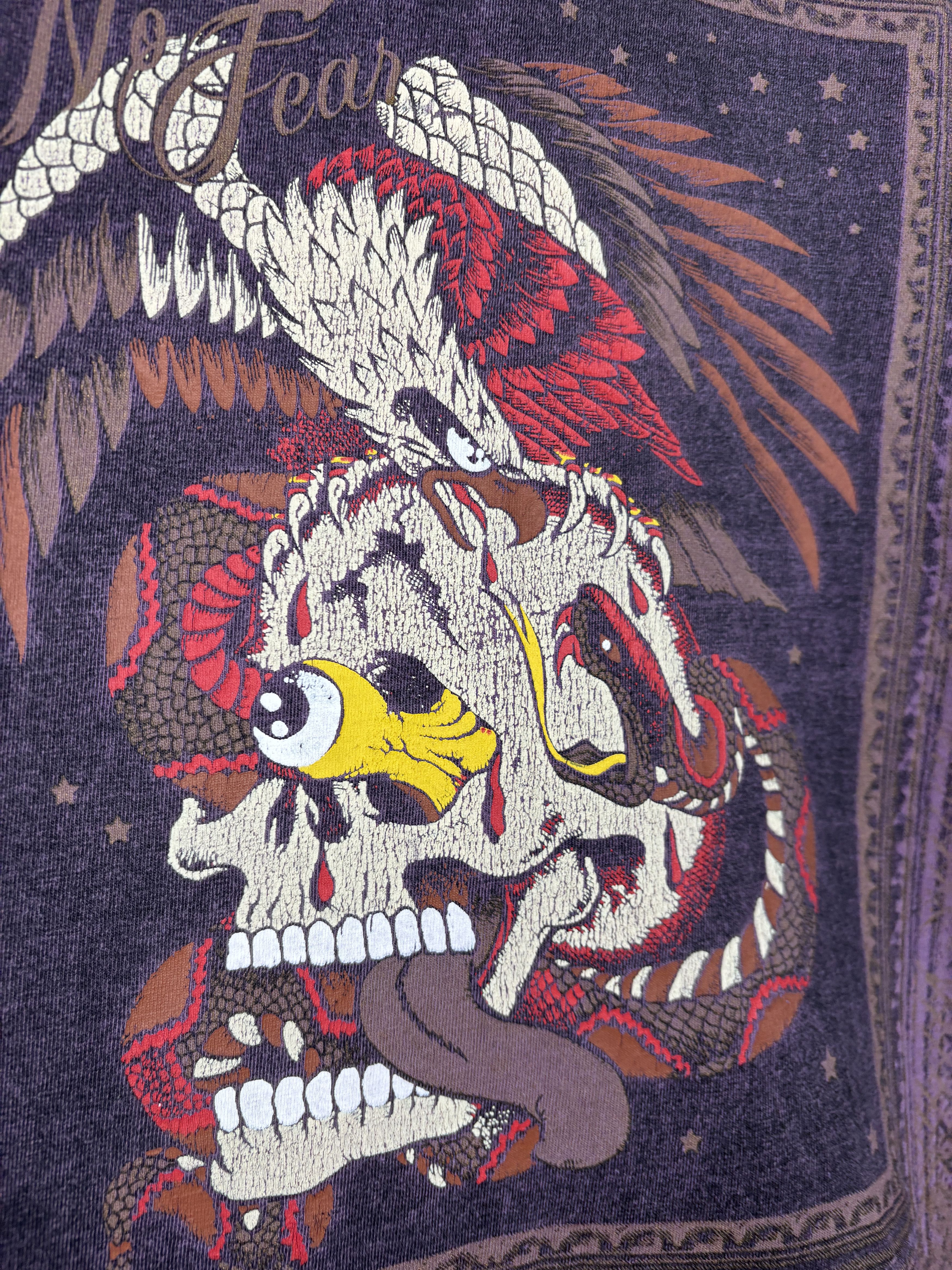 No Fear × Vintage Vintage No Fear Eagle Snake Skull T-shirt Size US XXL / EU 58 / 5 - 11 Thumbnail