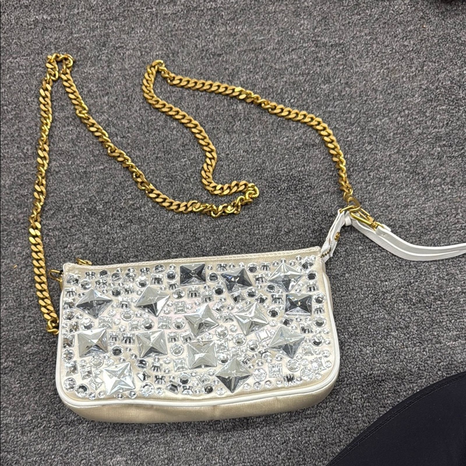 Blumarine NWT Blumarine Gold Chain Embellished Women's Shoulder Bag Size ONE SIZE - 1 Thumbnail
