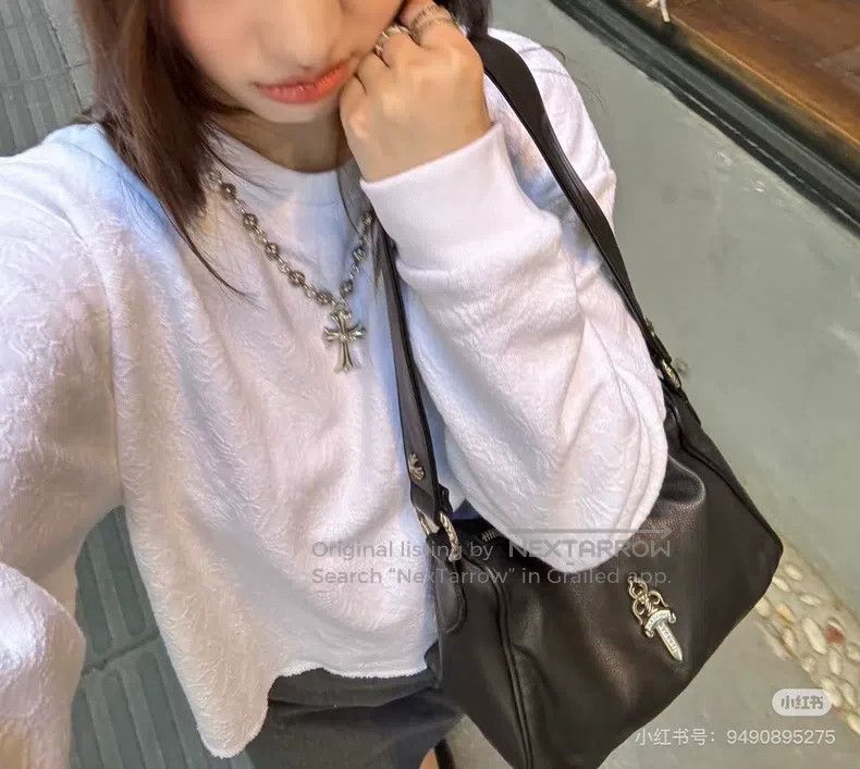 Chrome Hearts Chrome Hearts Size XS White cross short sweater with dark s Size US XS / EU 42 / 0 - 8 Thumbnail