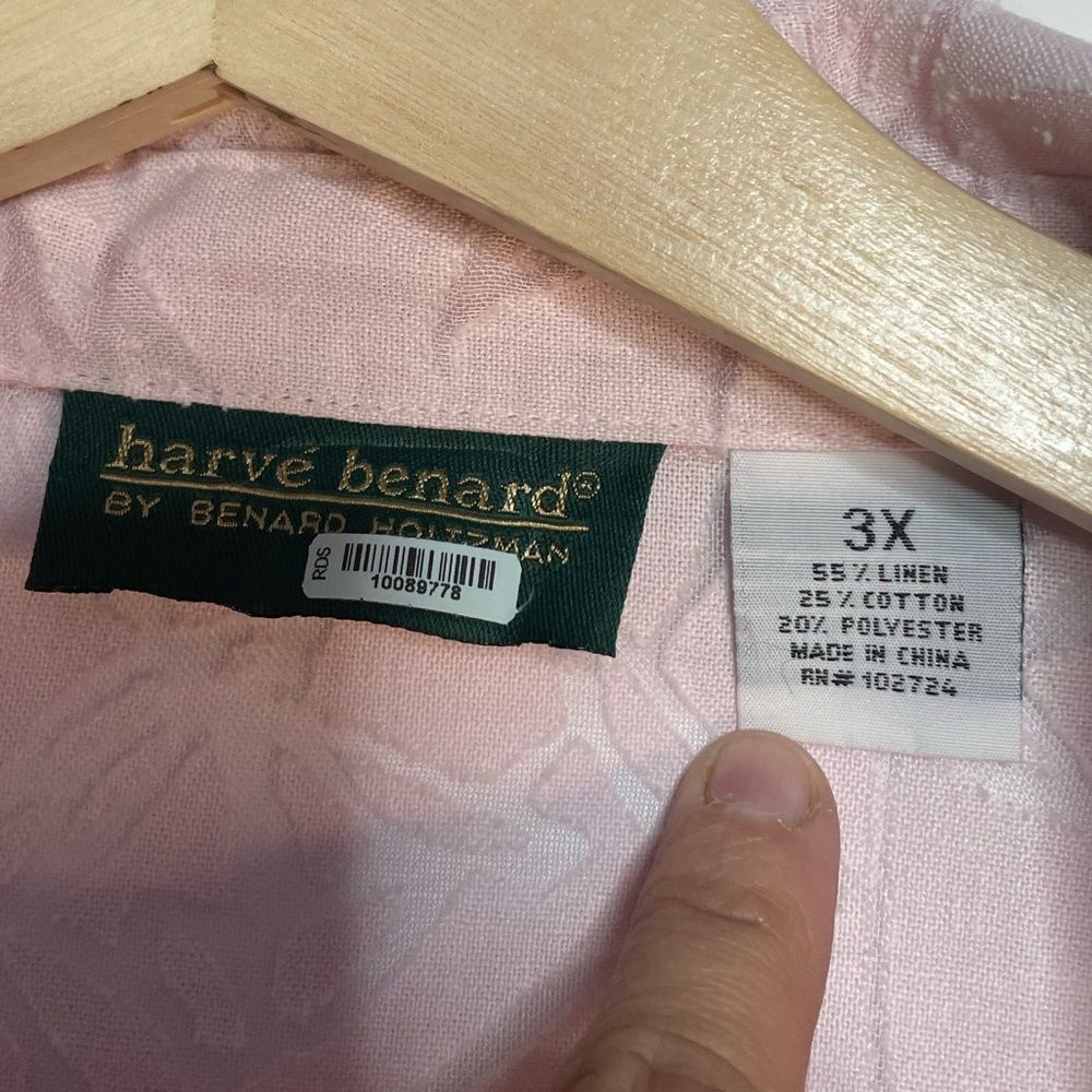 Harve Benard Harve Benard Linen Blend Button Front Shirt 3X Size 4XL / US 24-26 - 3 Thumbnail