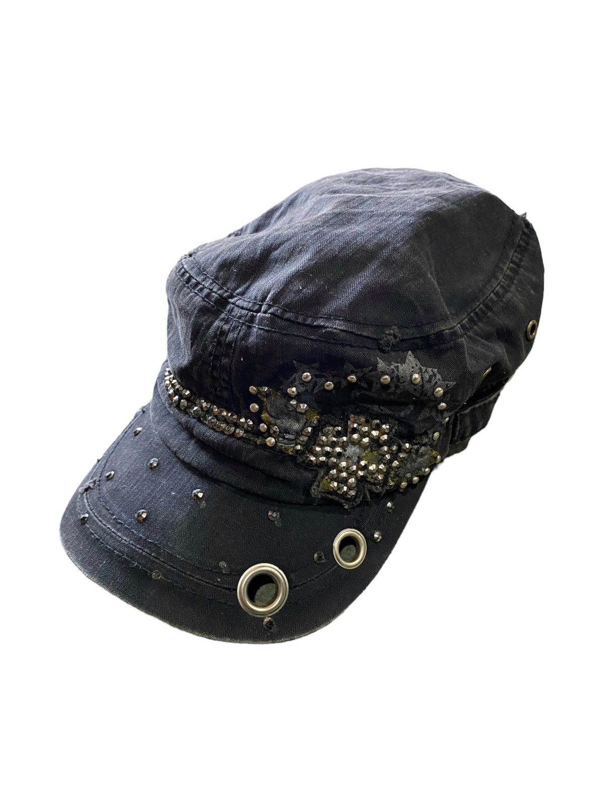 14th Addiction × If Six Was Nine × KMRii Y2K Gothic Cross Studded Hat Size ONE SIZE - 2 Thumbnail