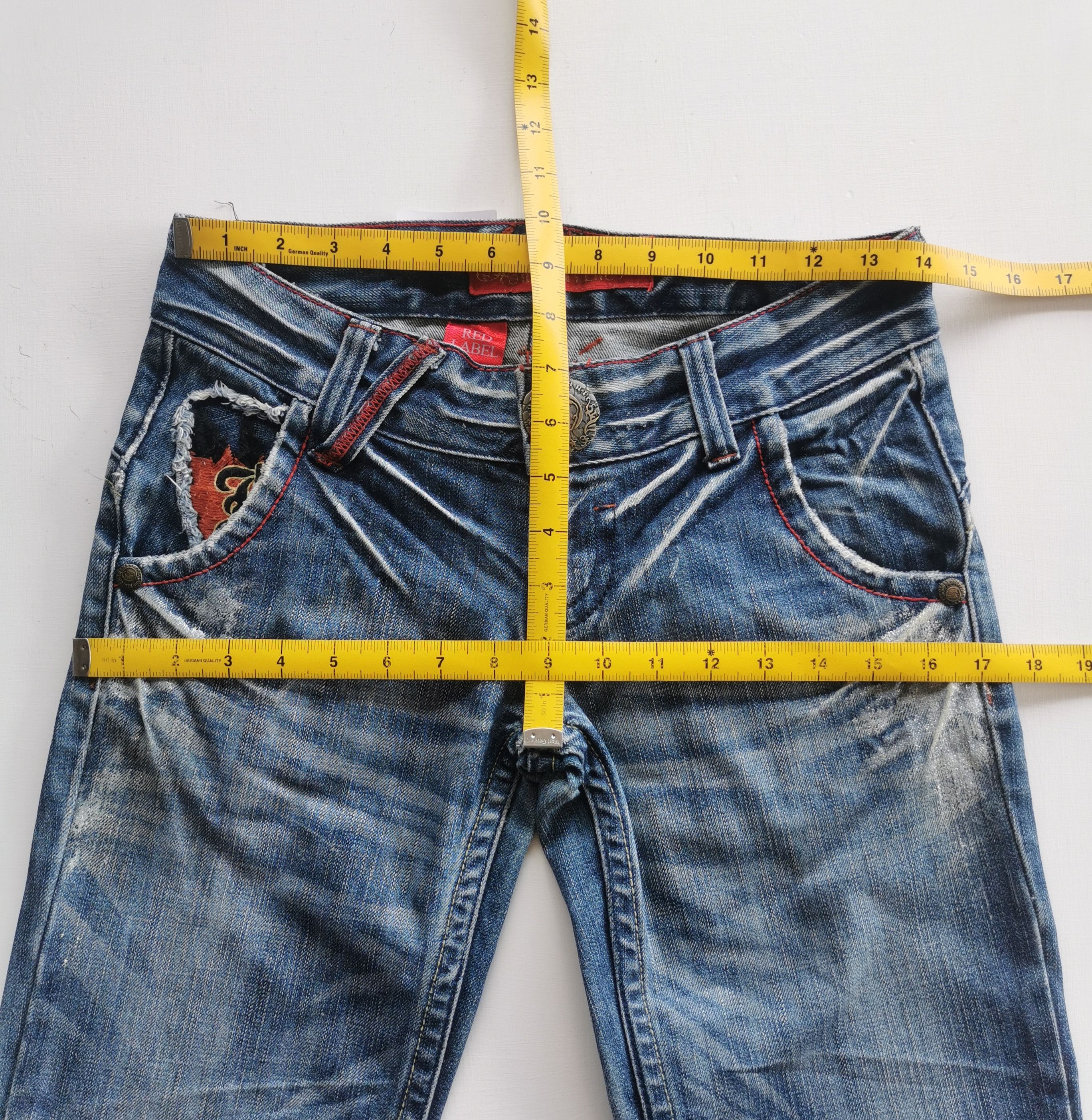 If Six Was Nine Avantgarde Red Pepper Flared Jeans Size 28" / US 6 / IT 42 - 10 Thumbnail