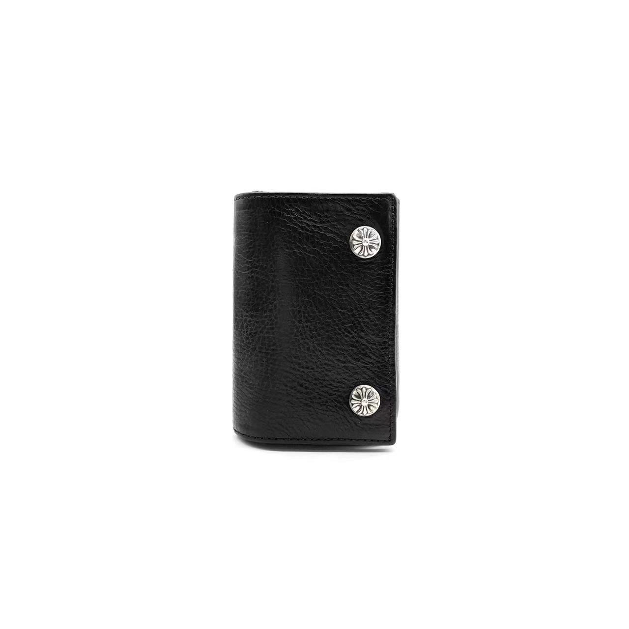 Chrome Hearts Leather Cross Folded Wallet