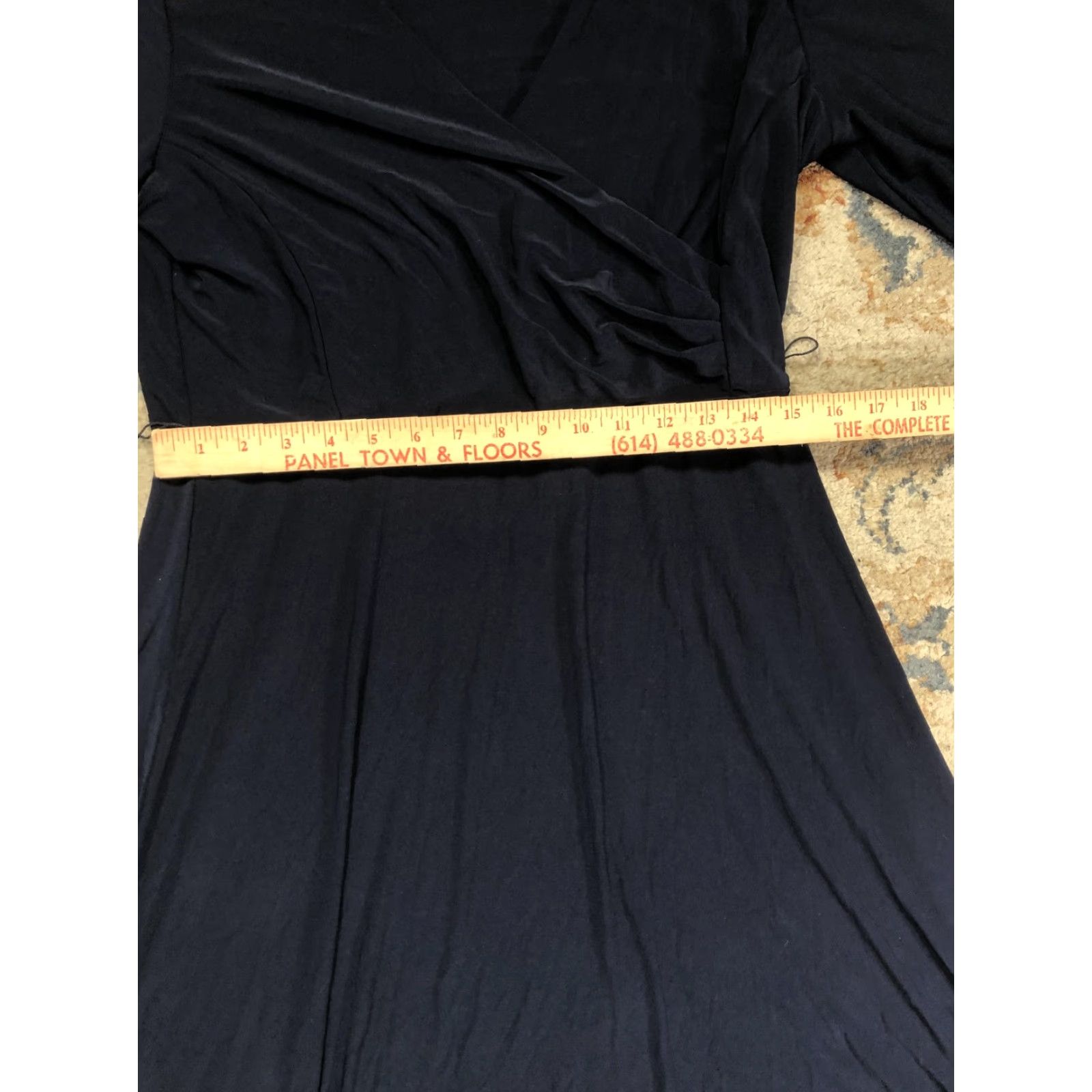 Ralph Lauren Lauren Ralph Lauren Dress Womens 12 Navy Blue Wrap Maxi Jersey V Neck 3/4 Sleeve Size XL / US 12-14 / IT 48-50 - 7 Thumbnail